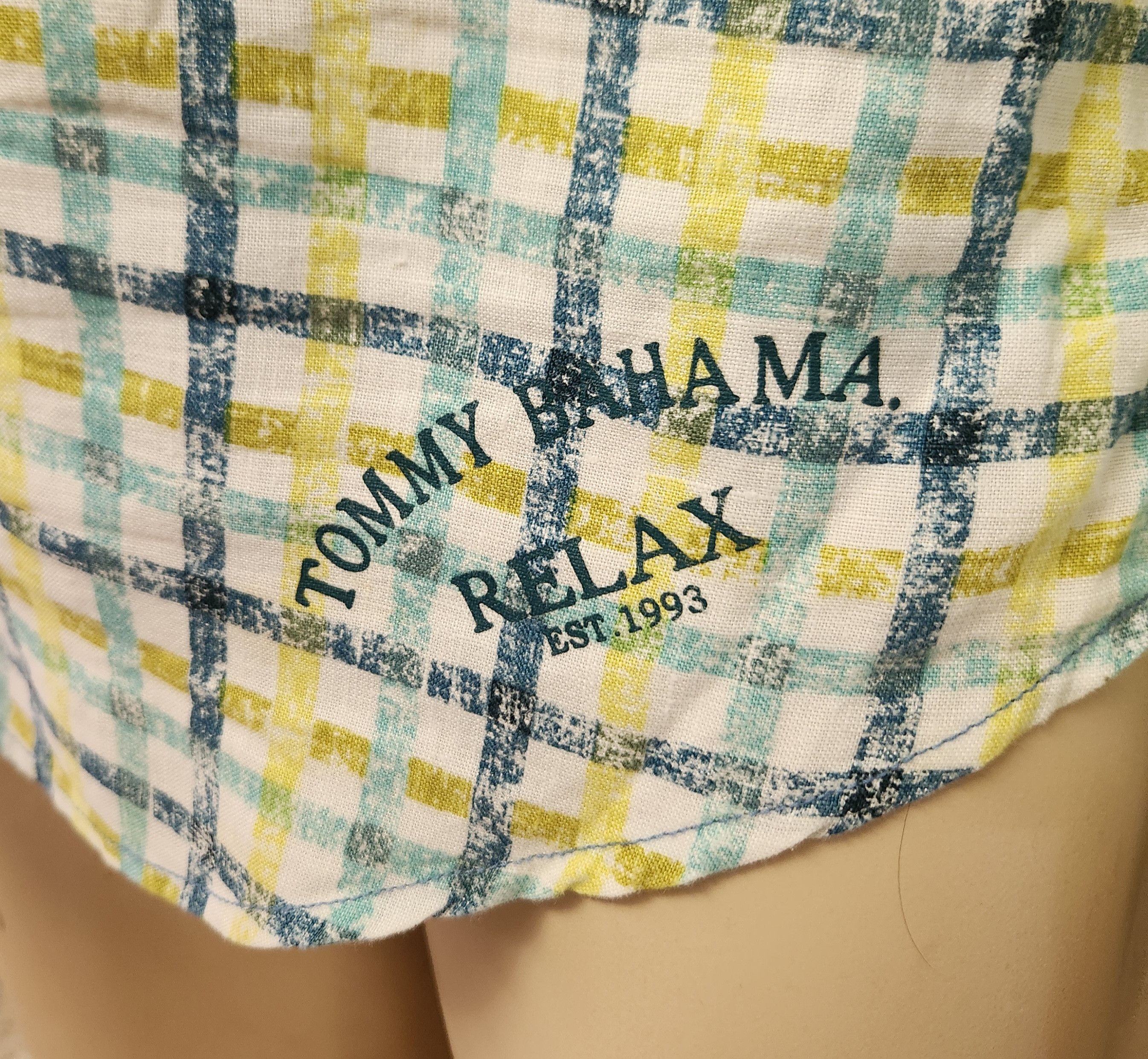 Tommy Bahama Tommy Bahama shirt M linen long sleeve blue green plaid Size US M / EU 48-50 / 2 - 5 Thumbnail