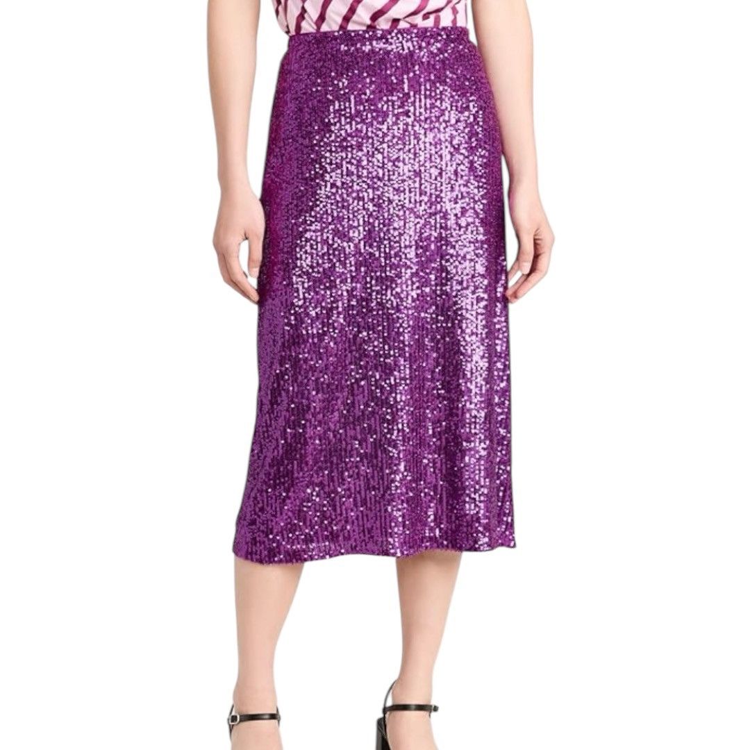 Baum und Pferdgarten Purple Sequin Jolette Skirt size large Size 32" / US 10 / IT 46 - 1 Thumbnail