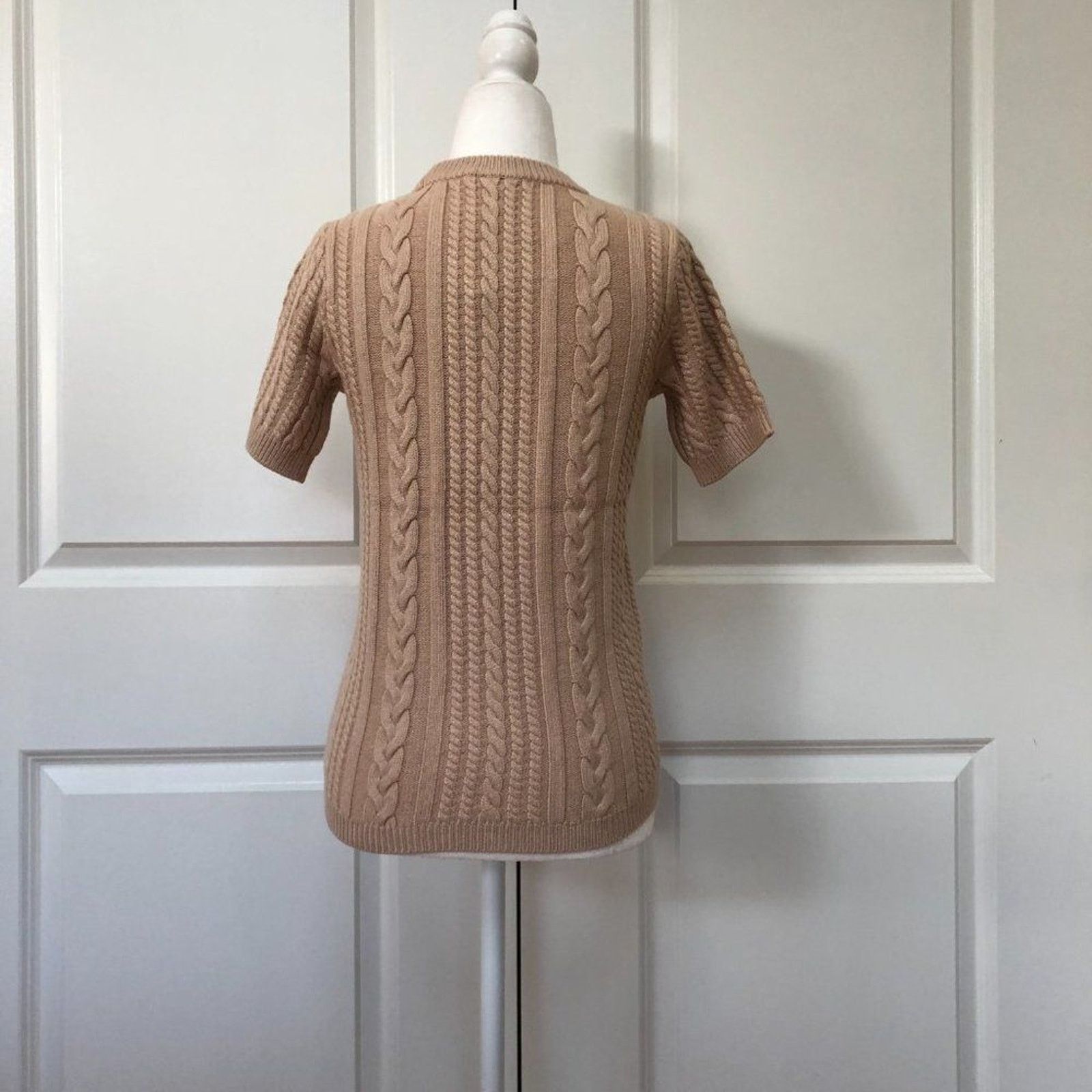Magaschoni Short Sleeve Cable Knit Sweater from Magaschoni Size XS / US 0-2 / IT 36-38 - 4 Thumbnail