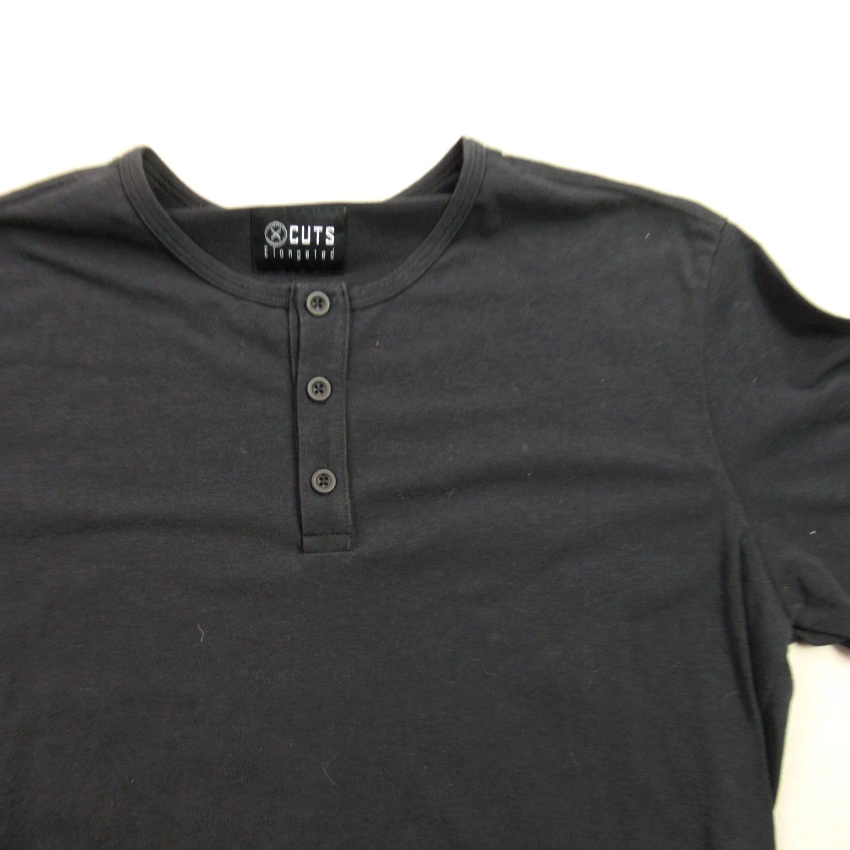 Cuts Cuts Shirt Mens Short Sleeve Henley Crew Neck Buttons Pullover Black Size US M / EU 48-50 / 2 - 2 Thumbnail