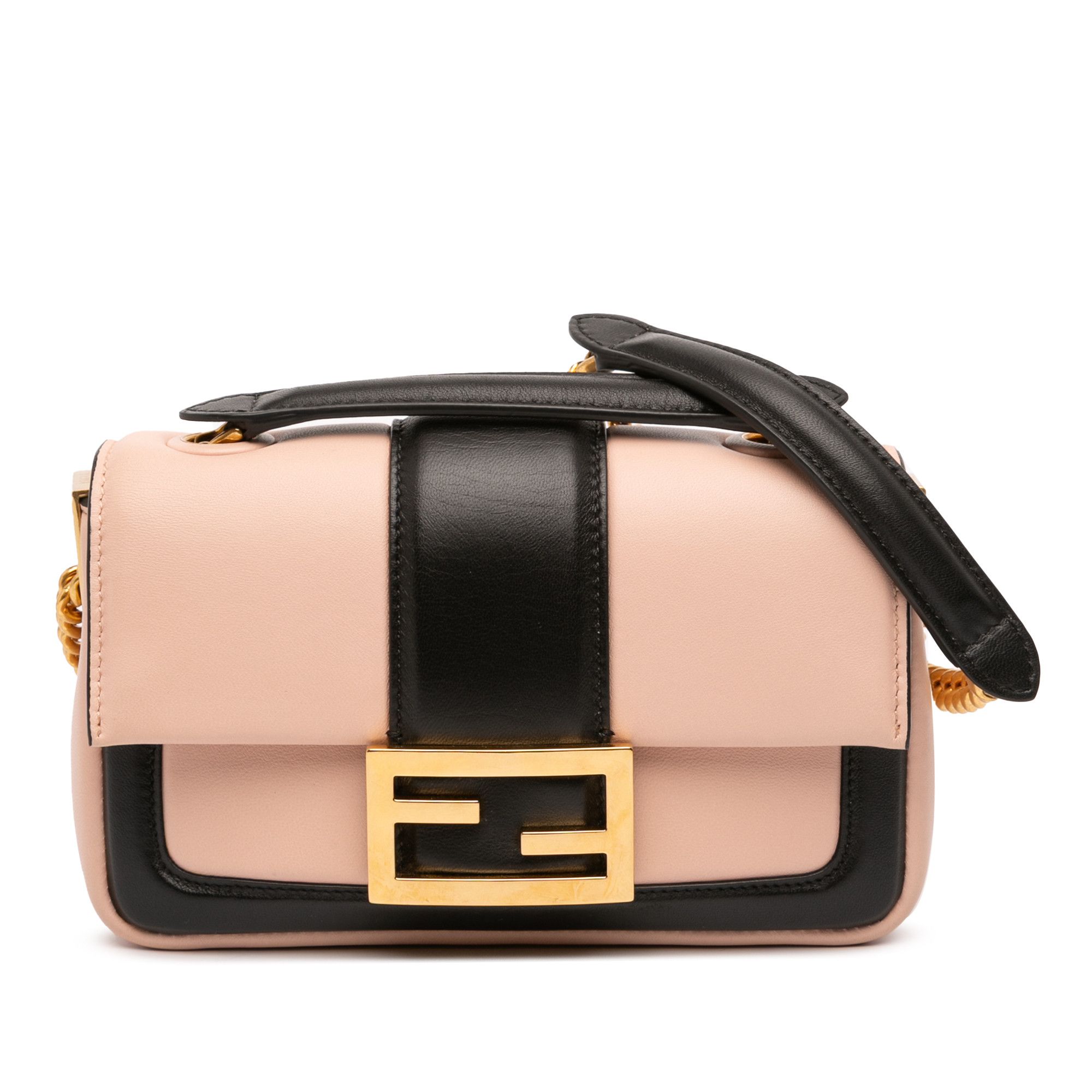 Fendi Fendi Mini Bicolor Nappa Apolo Chain Baguette Shoulder Bag Size ONE SIZE - 1 Thumbnail