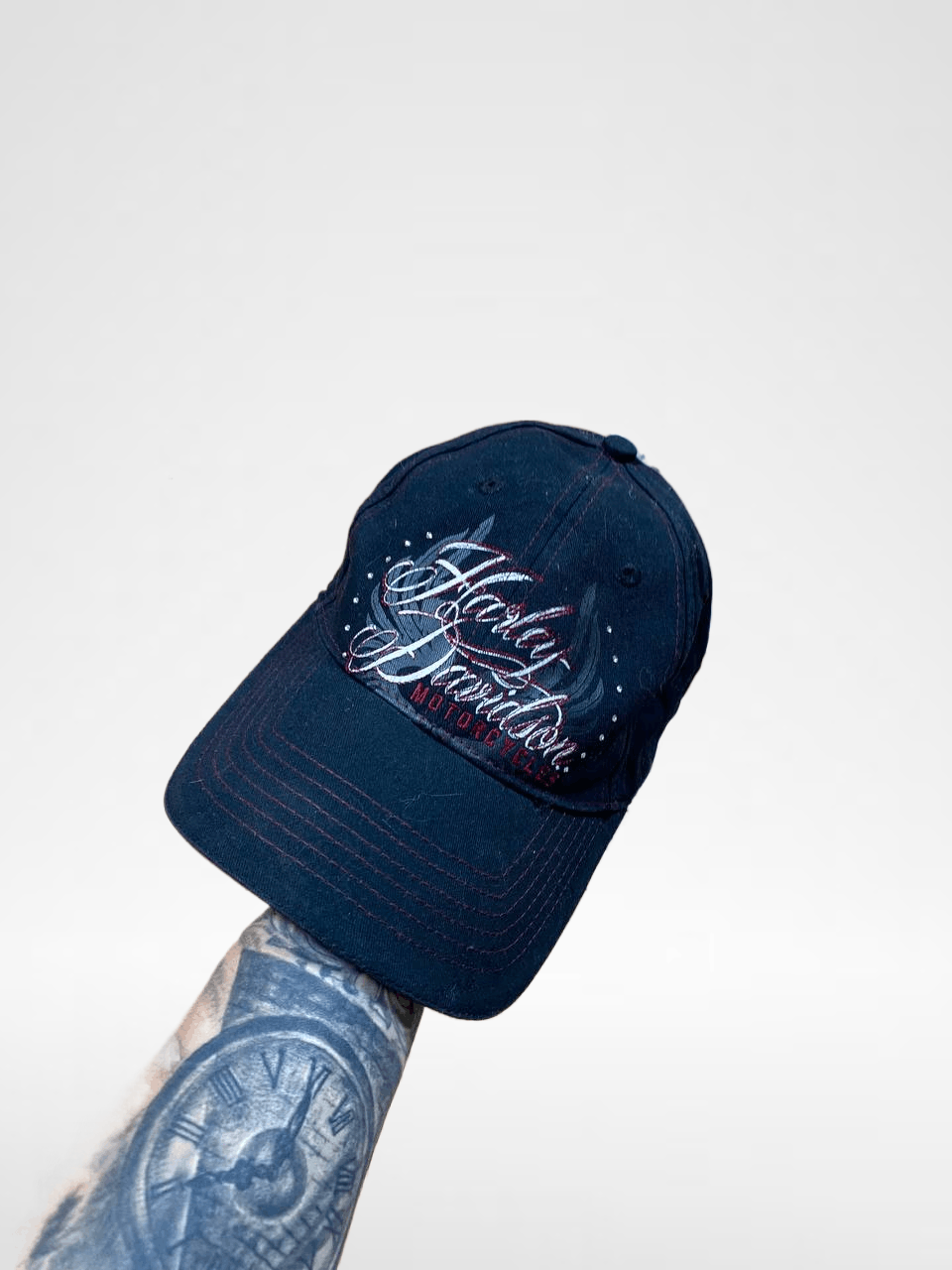 Harley Davidson Big Print Black Cap One Size Harley Davidson Y2K Size ONE SIZE - 1 Thumbnail