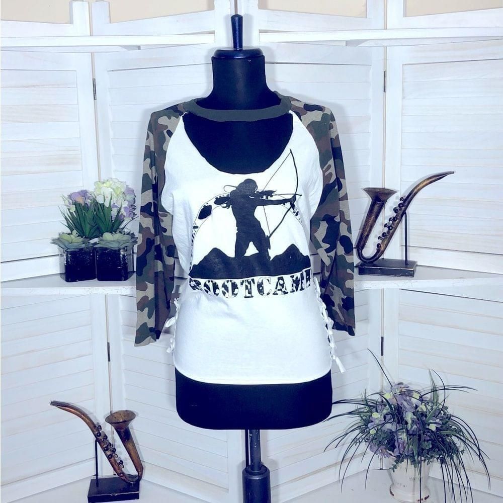 Other camuflaje women’s army boot camp white 3/4 sleeves shirt S Size S / US 4 / IT 40 - 1 Thumbnail