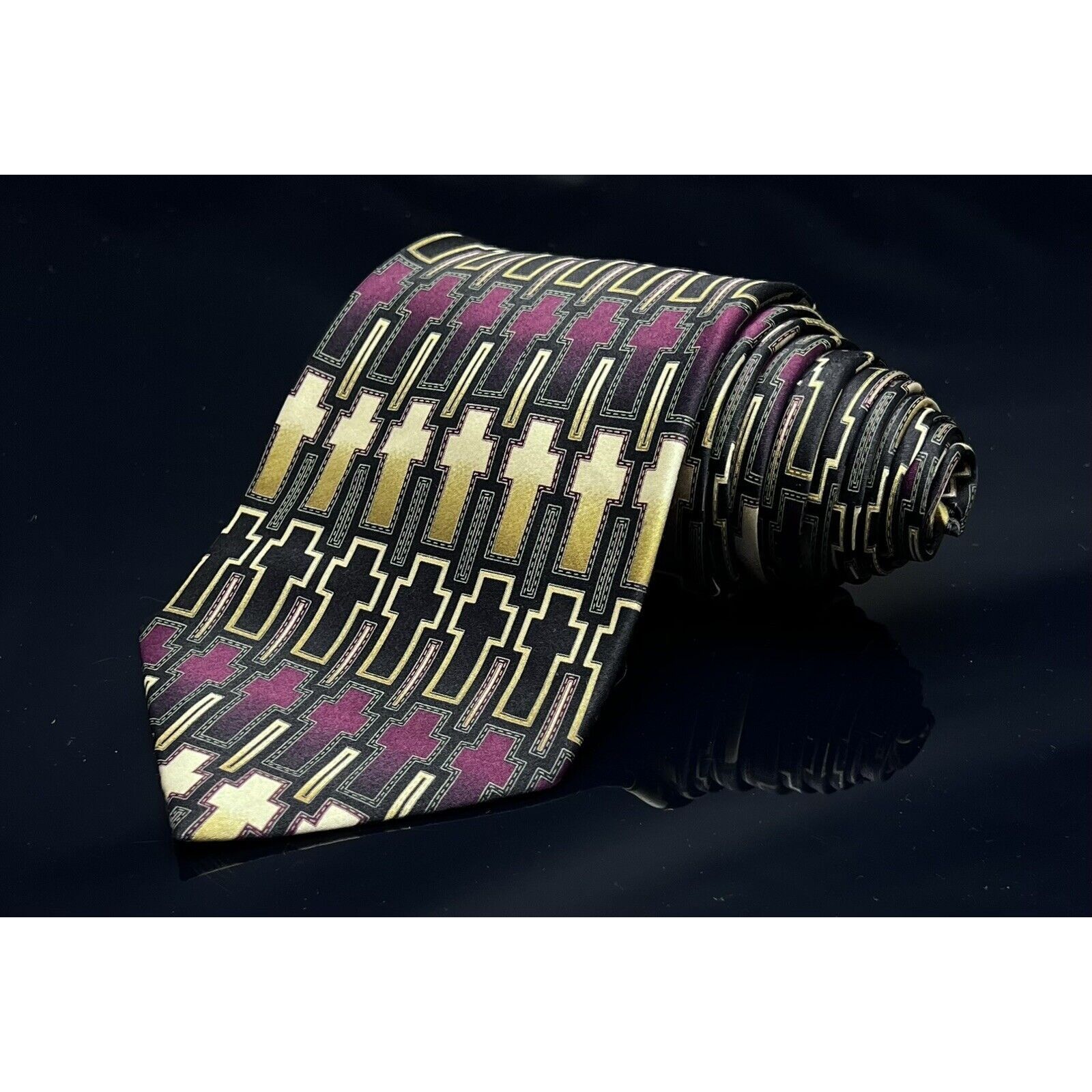 Vintage Divinity Boutique Men's 100% Silk Tie - Divinity Series Blac Size ONE SIZE - 1 Thumbnail