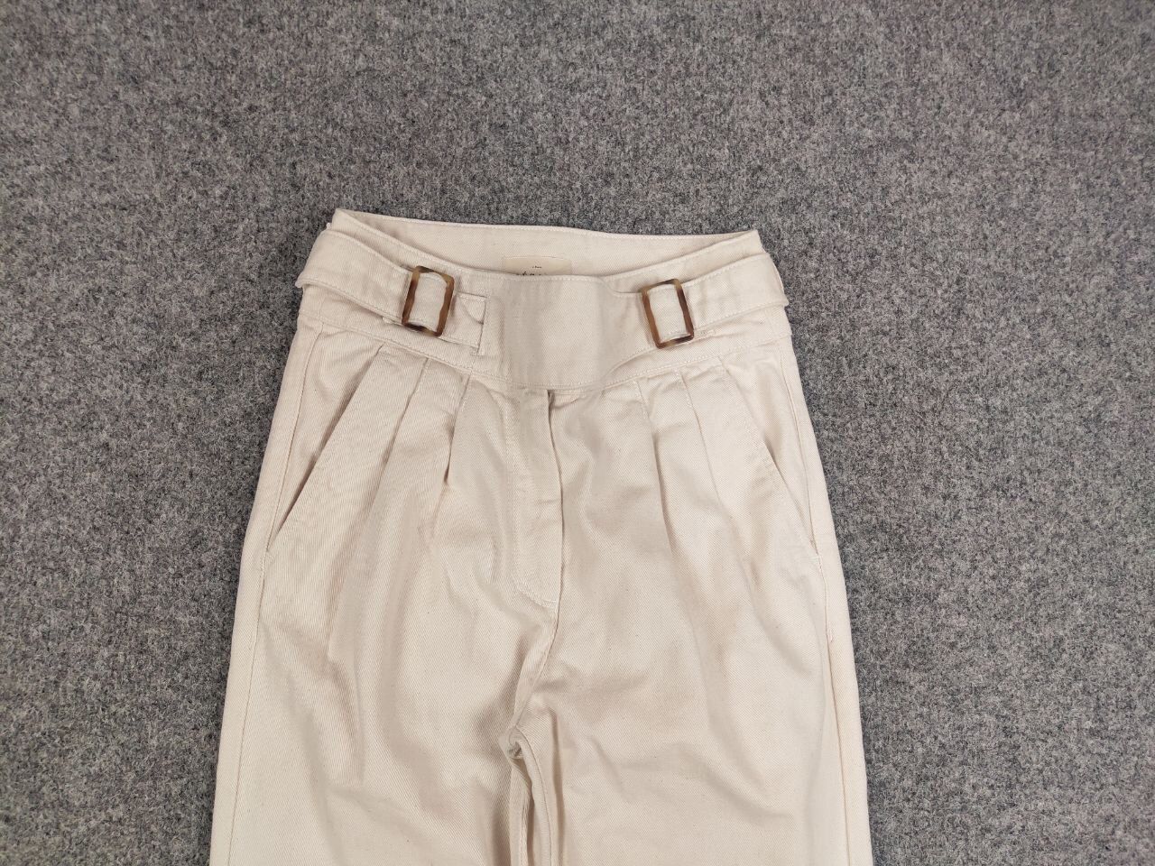 Sezane Sezane Paris Design Beige Denim Jeans with belt Size 34" / US 12 / IT 48 - 8 Thumbnail