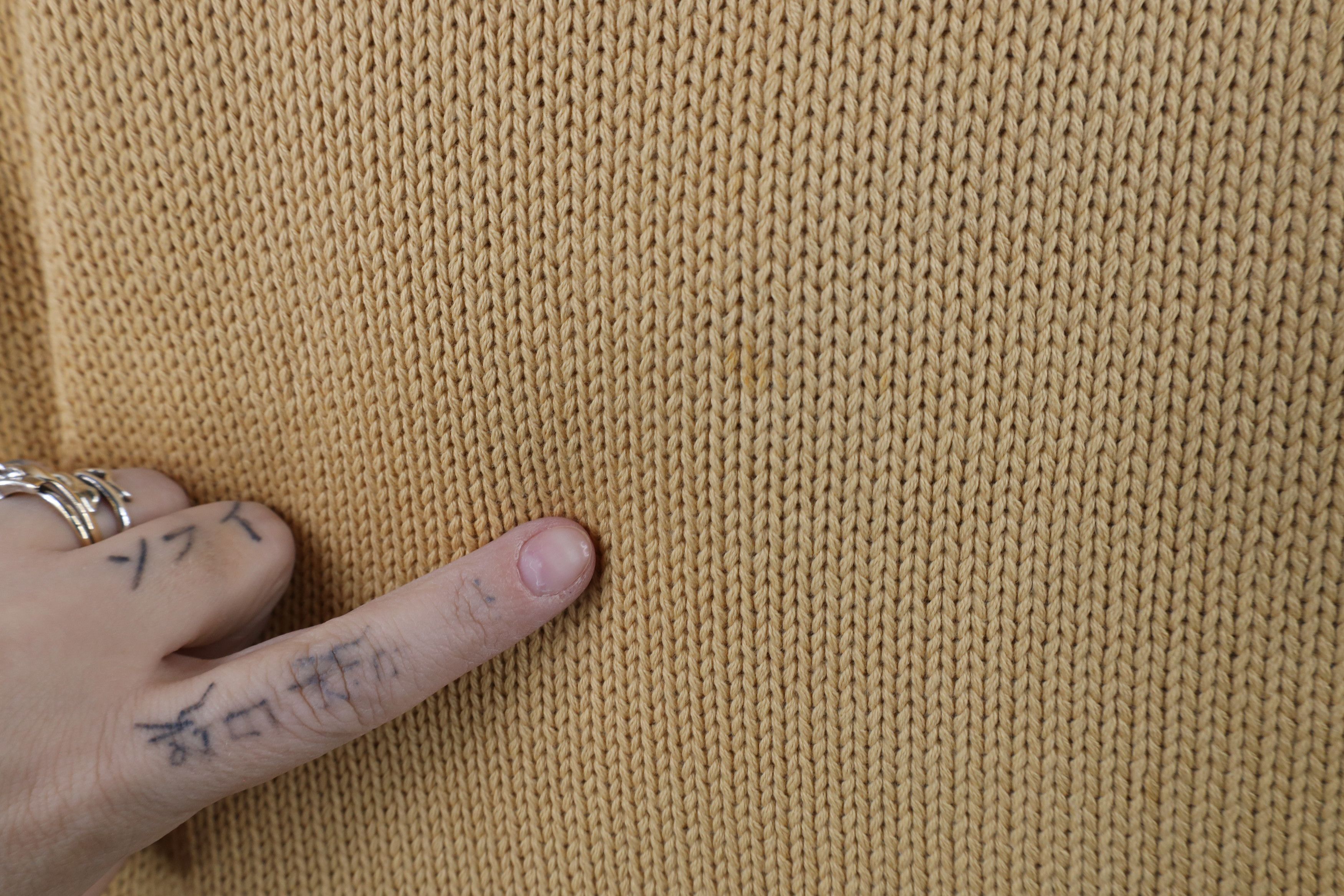 Tommy Hilfiger × Vintage Vintage 90s Tommy Hilfiger Cotton Knit Crewneck Sweater Gold Size US XL / EU 56 / 4 - 5 Thumbnail