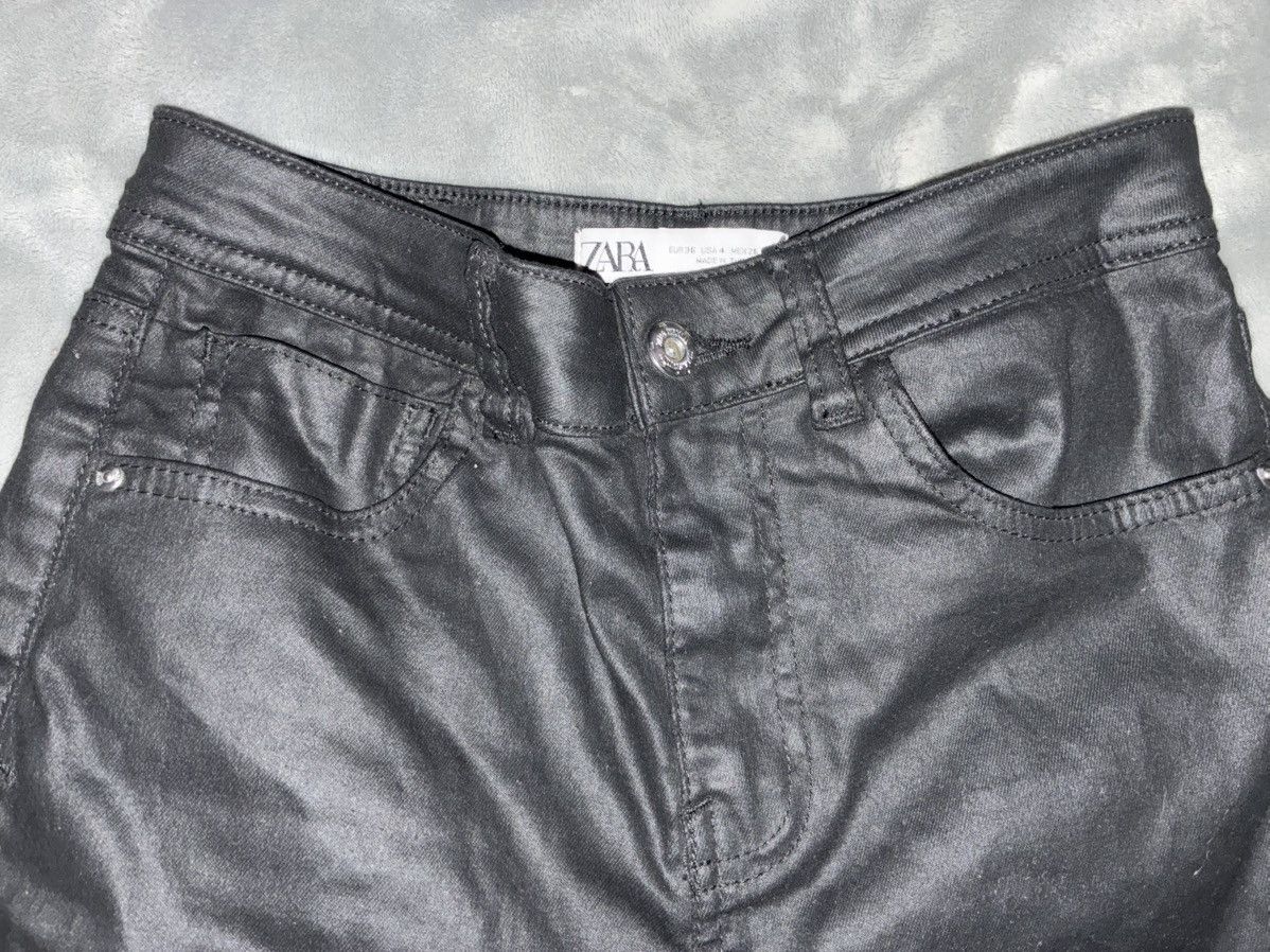 Zara Black leather Jeans Size 27" / US 4 / IT 40 - 4 Thumbnail
