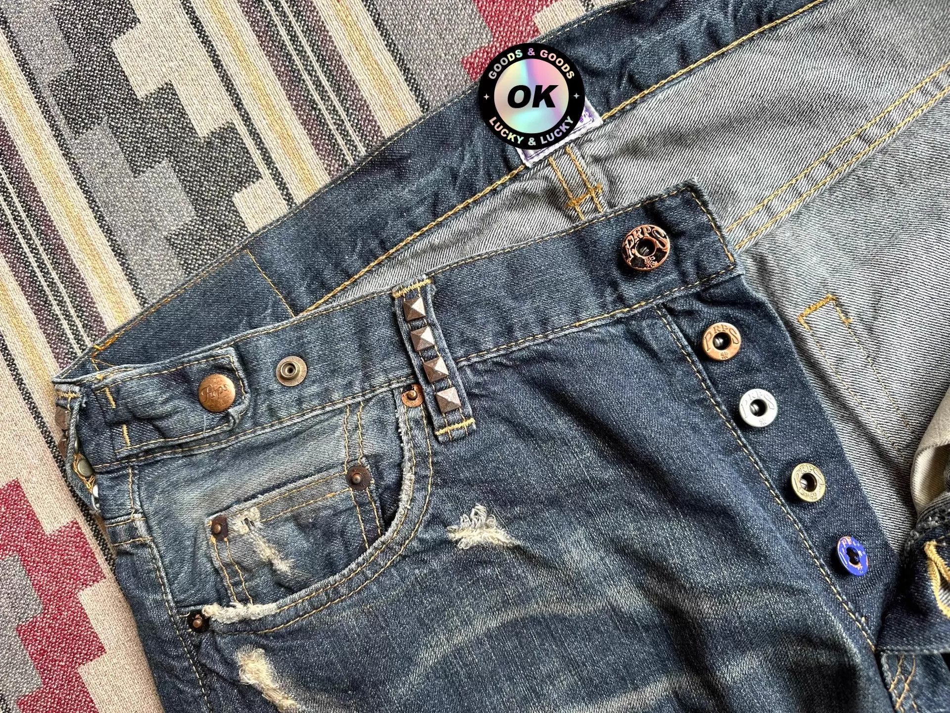 Prps Prps Purple P49P30X Heavy Wash Riveted Distressed Jeans 34 Size US 34 / EU 50 - 3 Thumbnail