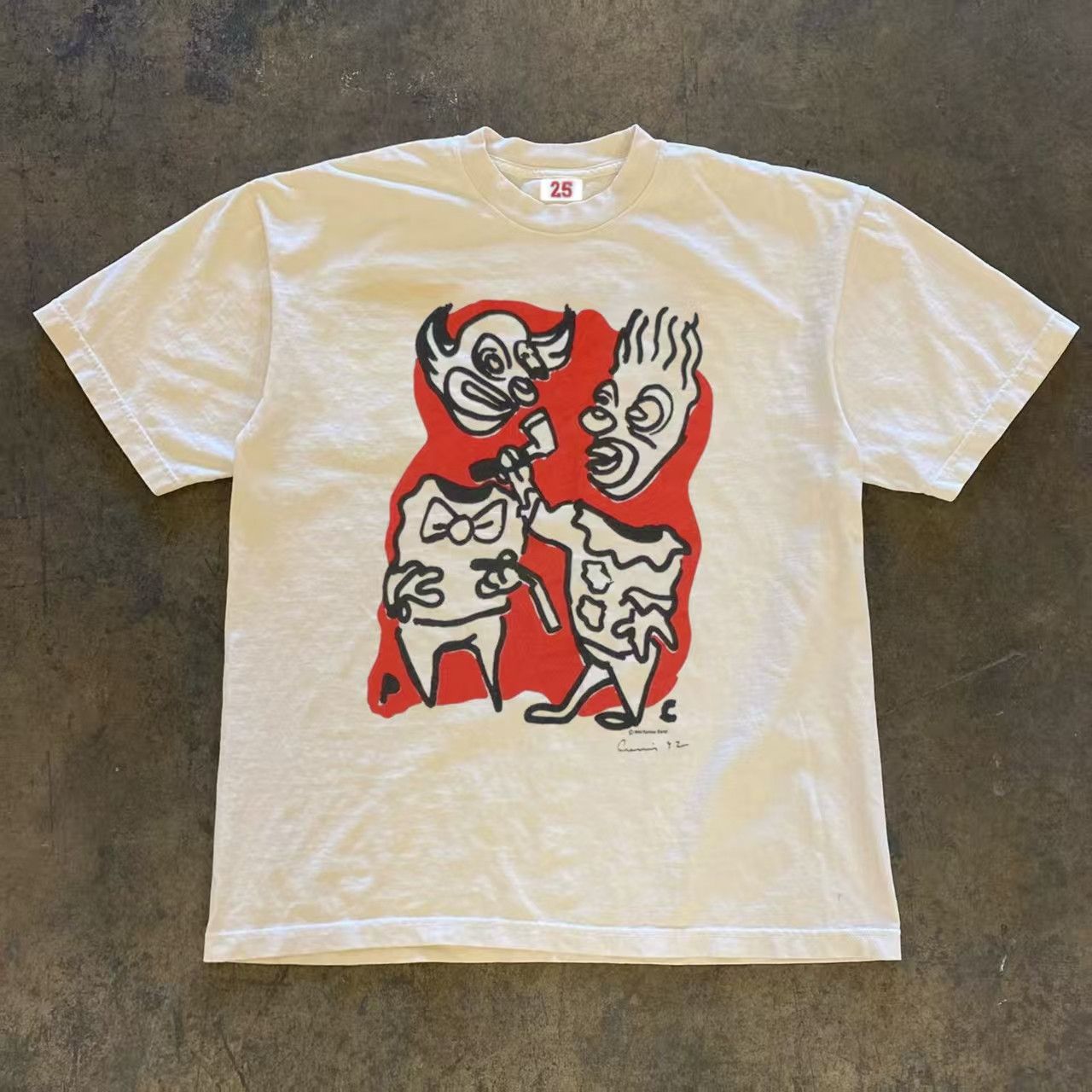 Other White street washed retro monster print t-shirt Size US M / EU 48-50 / 2 - 1 Thumbnail