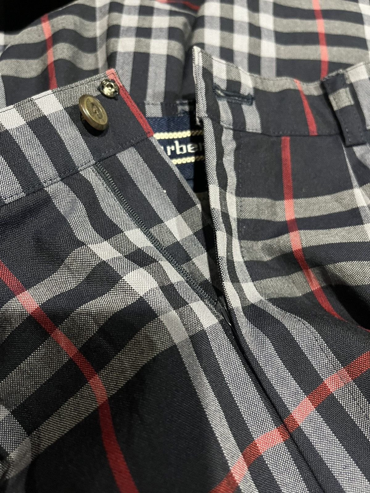 Burberry Burberrys Nova Check Wool Culottes Shorts Navy L Women's Size 26" / US 2 / IT 38 - 8 Thumbnail