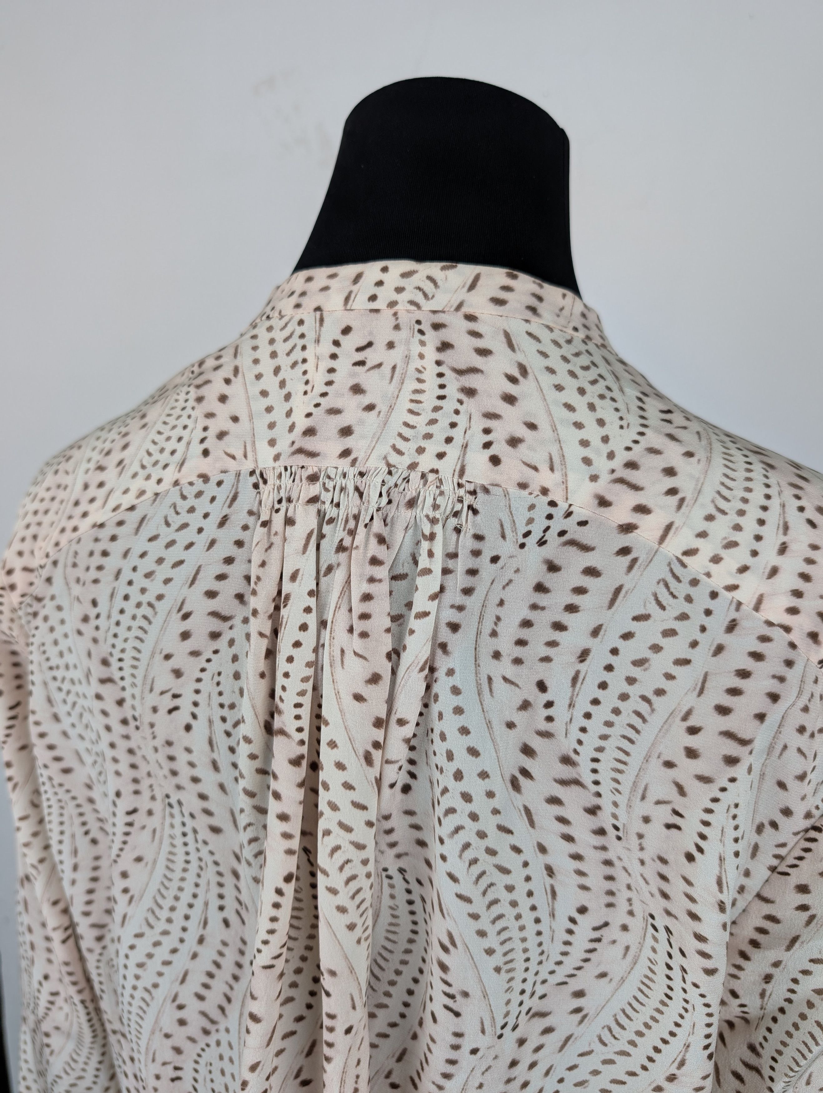 Isabel Marant Isabel Marant Beige Printed Long Sleeve Silk Top Size XS / US 0-2 / IT 36-38 - 5 Thumbnail