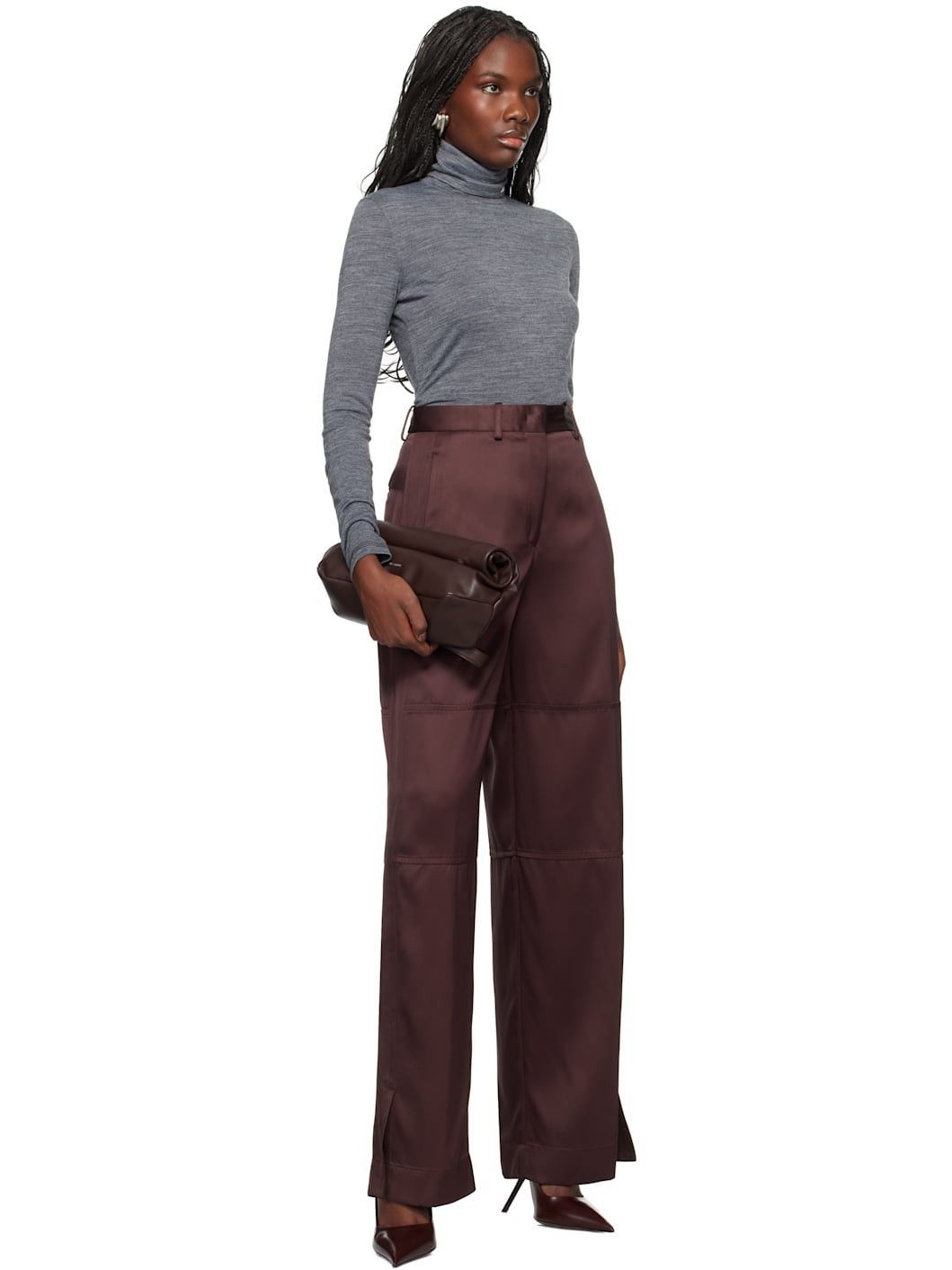 Jil Sander o1y1025 Casual Pant in Plum Size 26" / US 2 / IT 38 - 4 Thumbnail