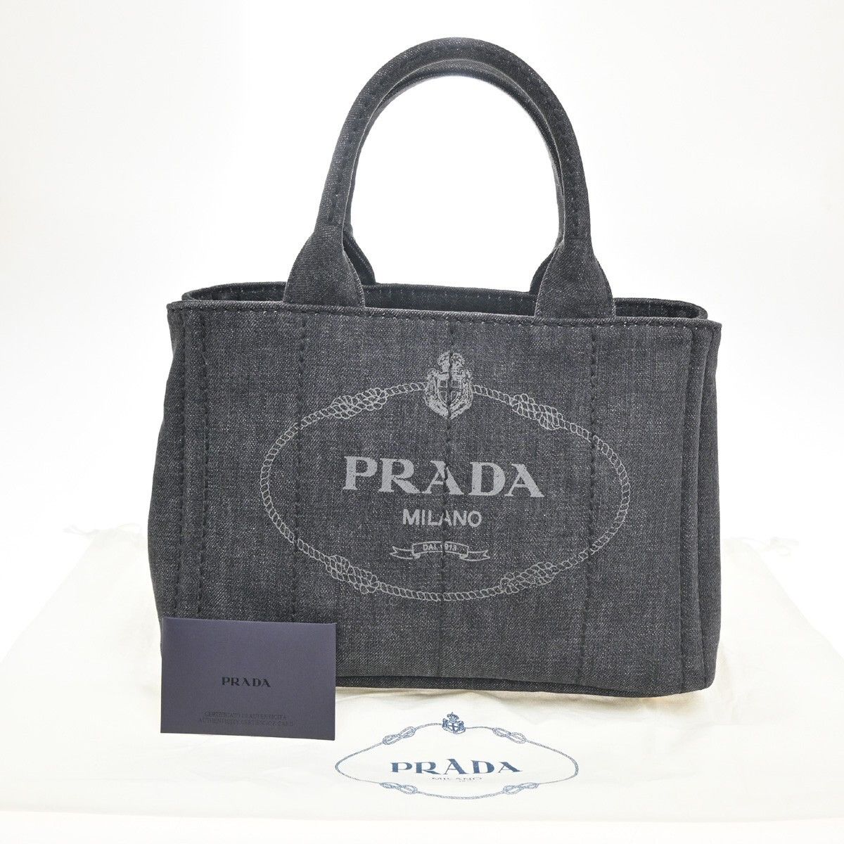 Prada Prada Canapa Open Tote Denim Size ONE SIZE - 1 Thumbnail
