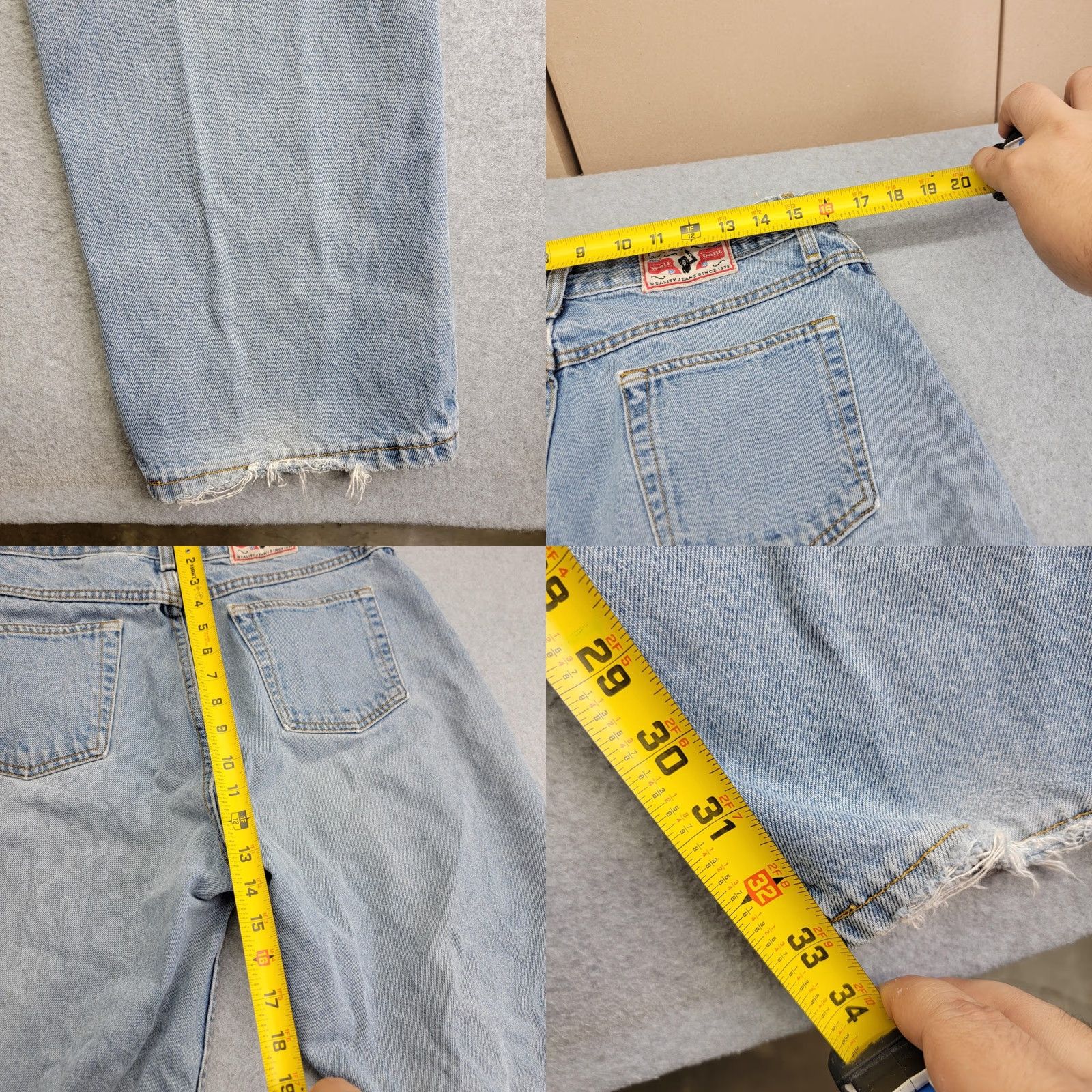 Vintage Rockies Jeans Womens 15 Extra Long Light Wash Relaxed Fit 100% Cotton Denim Blue Jeans Size 36" / US 14 / IT 50 - 8 Thumbnail