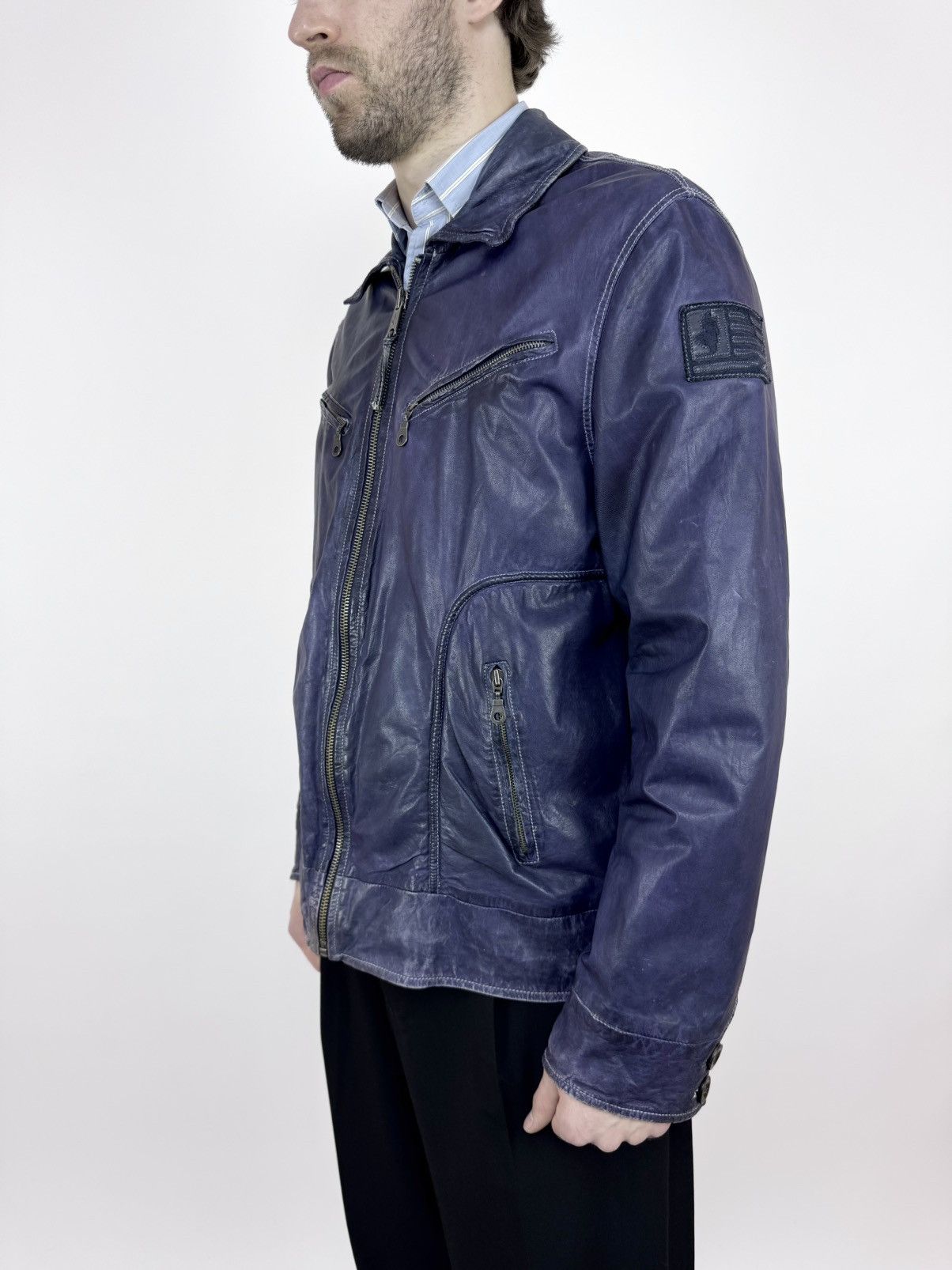 Marlboro Marlboro Classic Leather Jacket Faded Blue Mens Size 2XL Size US XXL / EU 58 / 5 - 2 Thumbnail