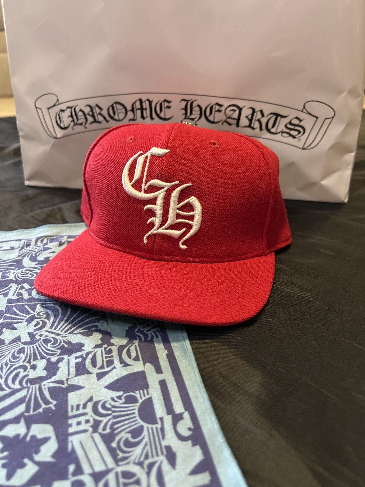 Chrome Hearts Chrome Hearts 6 Panel Baseball Hat Red Size ONE SIZE - 8 Thumbnail