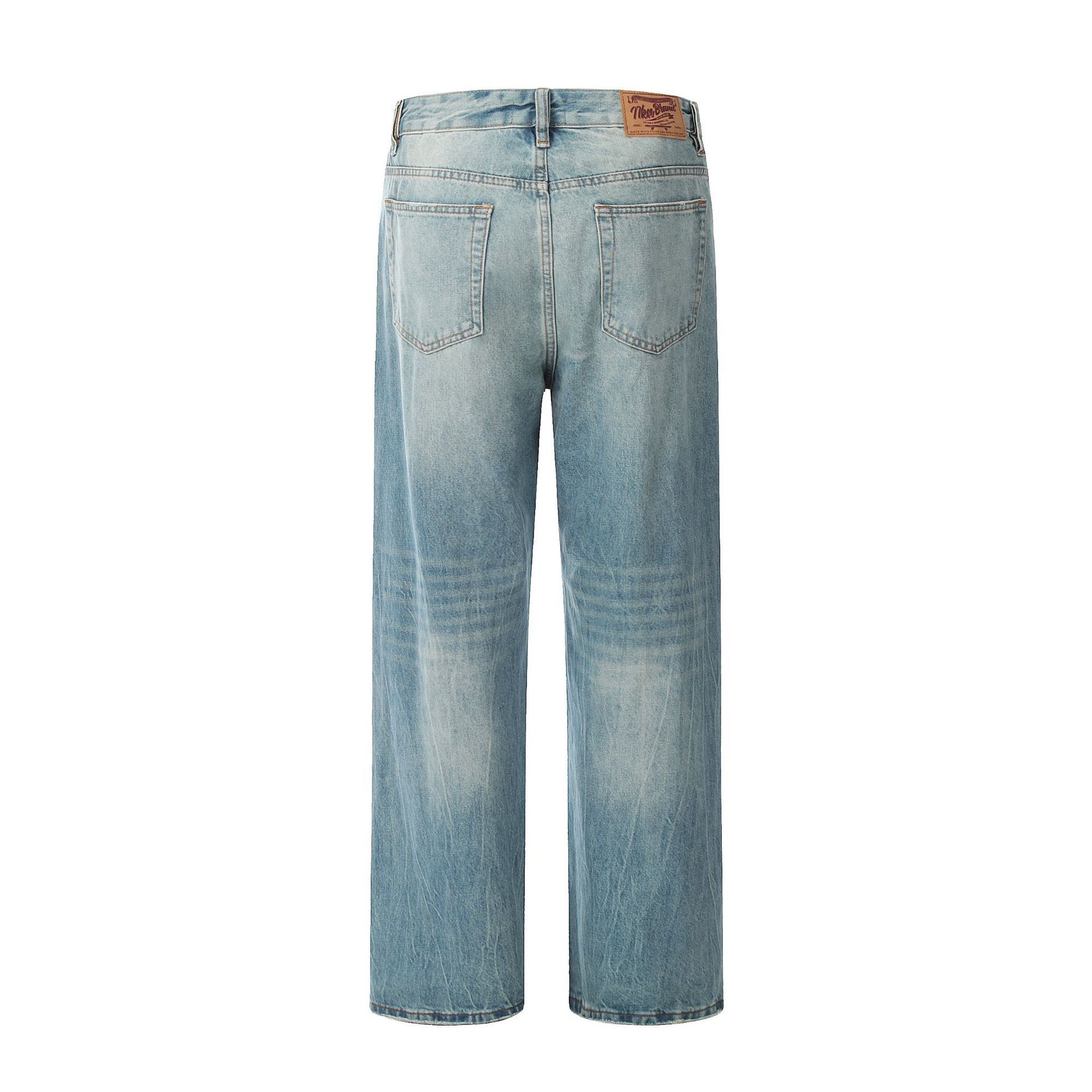 Japanese Brand × Jean American retro men's blue straight washed ripped jeans Size US 32 / EU 48 - 2 Thumbnail