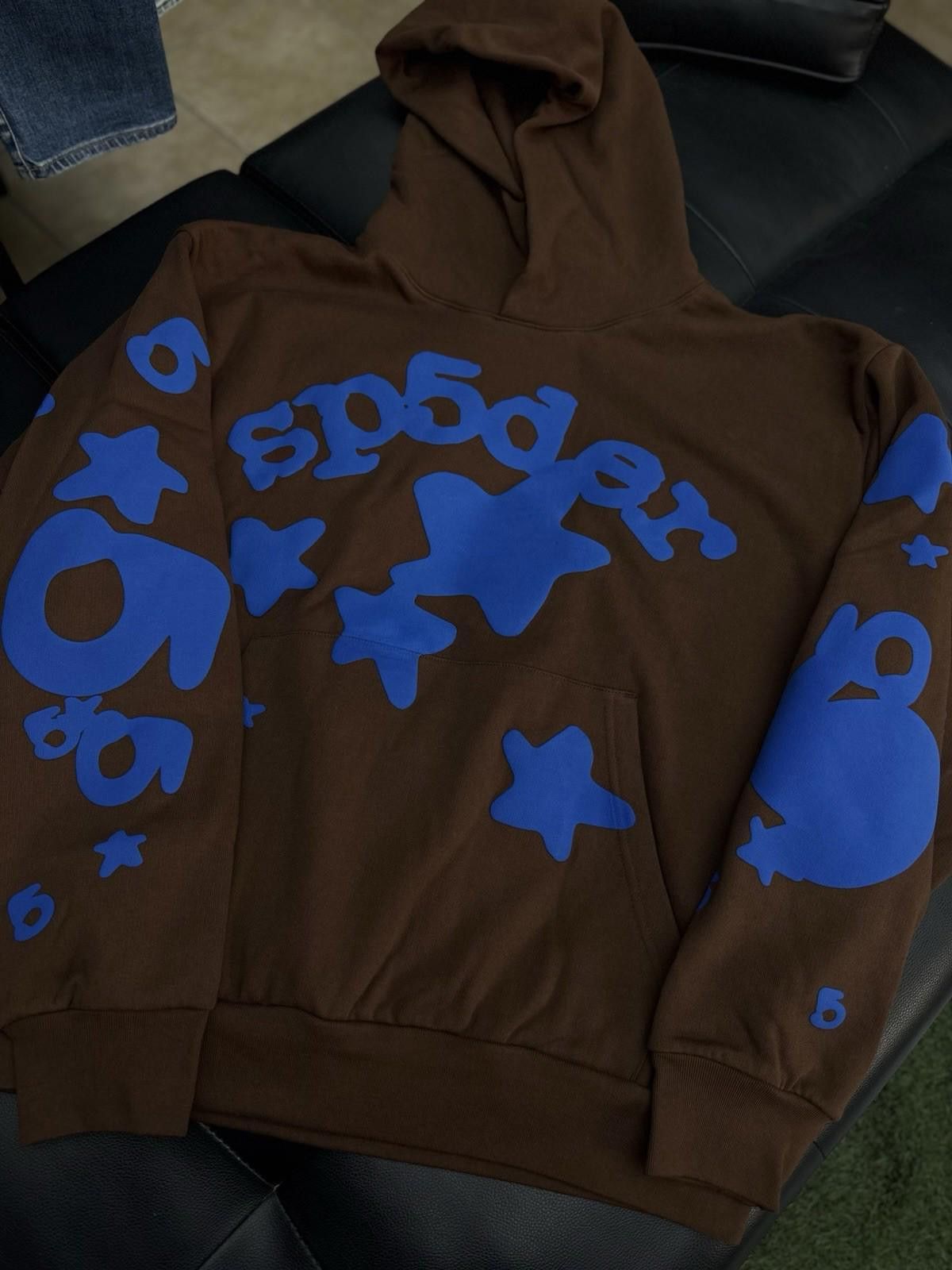 Sp5der Sp5der Worldwide Brown/Blue Hoodie Size (XL) (NEW) Size US XL / EU 56 / 4 - 2 Thumbnail