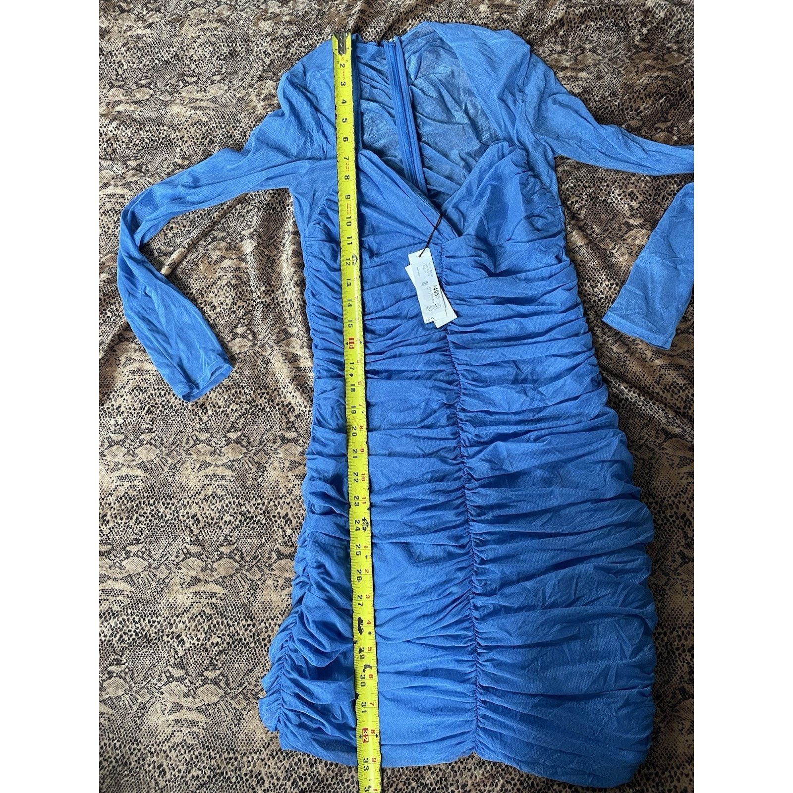 Fleur du Mal NWT Fleur Du Mal Cindy Ruched Sheer Mini Bodycon Dress Size M / US 6-8 / IT 42-44 - 5 Thumbnail