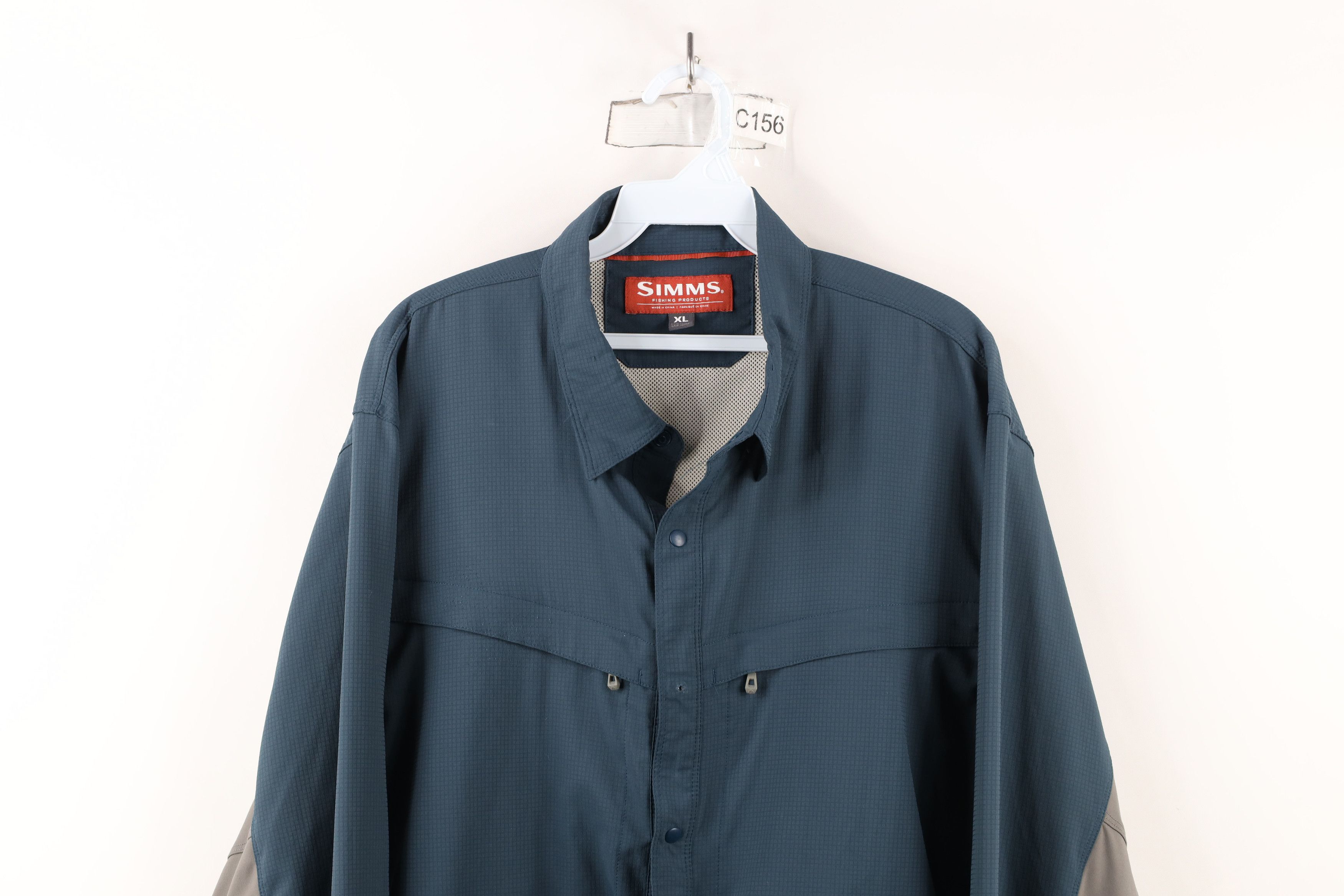 Simms × Vintage Simms Fishing Spell Out Lightweight Tech Knit Button Shirt Size US XL / EU 56 / 4 - 2 Thumbnail