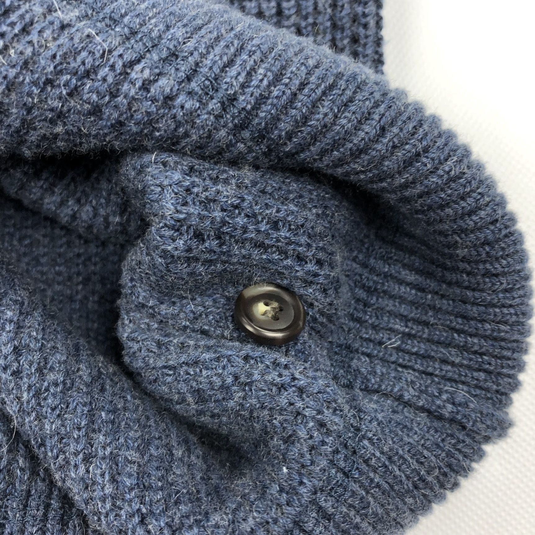 Vintage L.L.Bean Sweater Men XL-Tall Navy Blue Waffle Knit Cotton Wool Henley Pullover Size US XL / EU 56 / 4 - 6 Thumbnail