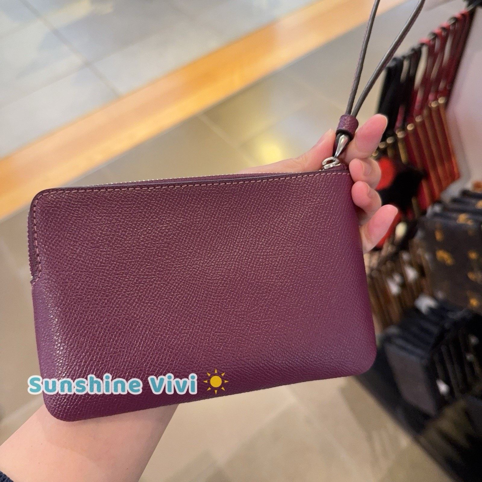 Coach NWT Coach Corner Zip Wristlet CV396 Silver Plum Size ONE SIZE - 2 Thumbnail