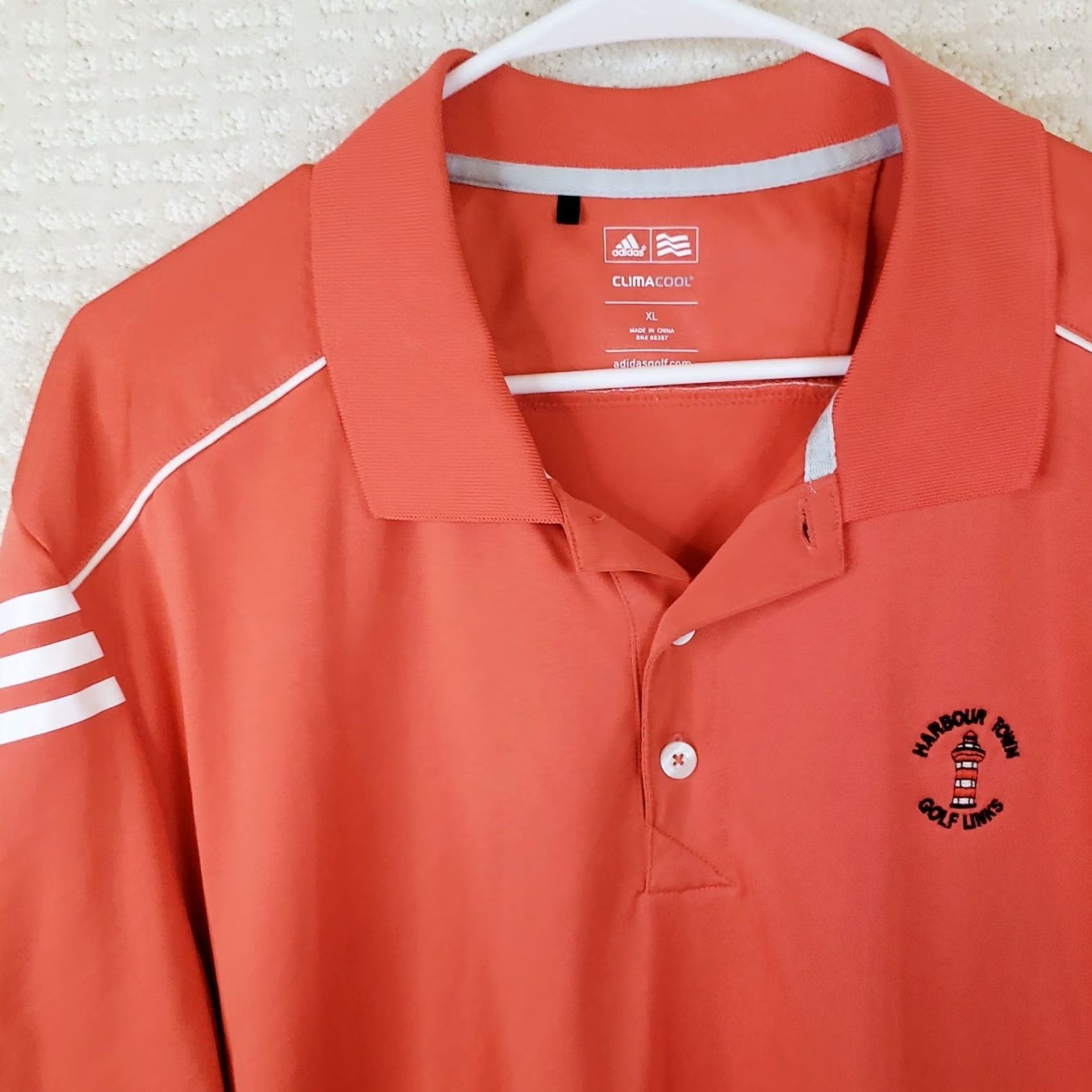 Adidas Adidas Climacool Polo Shirt Mens XL Orange Short Sleeve Golf Polo Shirt Size US XL / EU 56 / 4 - 3 Thumbnail