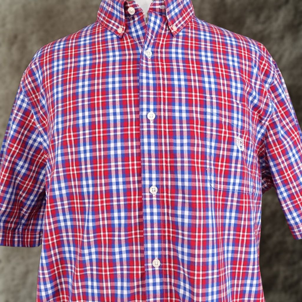 Chaps Chaps Shirt Mens 3XL Red Blue Plaid Short Sleeve Button Front Easy Care Size US XXL / EU 58 / 5 - 1 Thumbnail