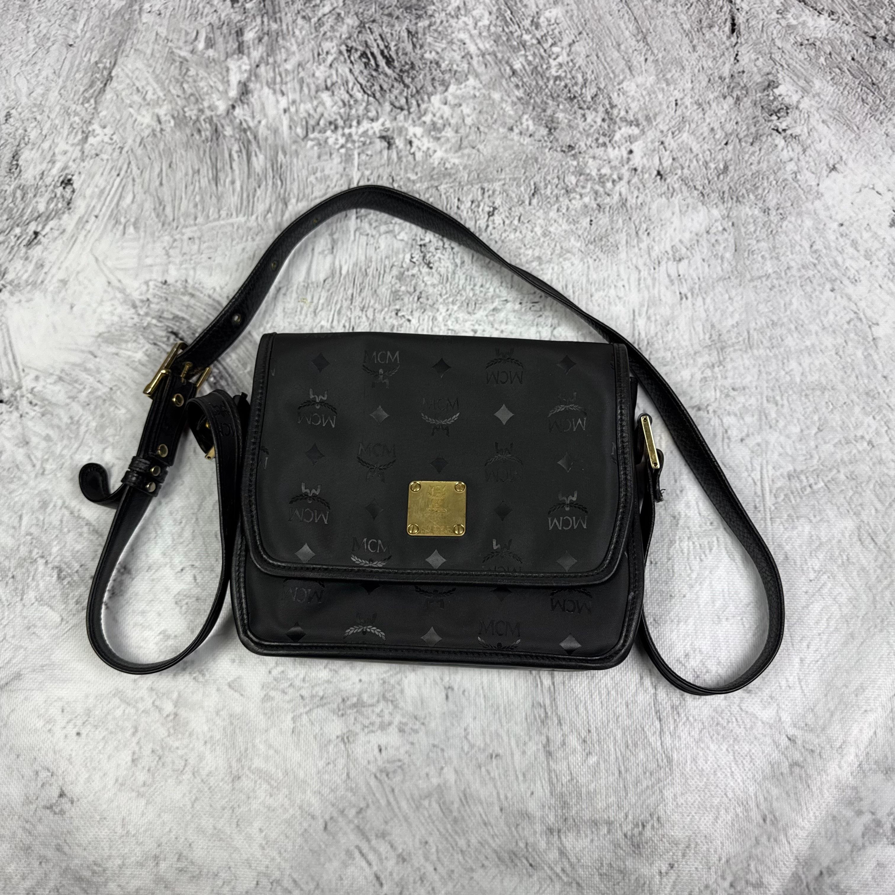 MCM MCM Munich Noir Visetos Adjustable Strap Crossbody Bag Size ONE SIZE - 3 Thumbnail