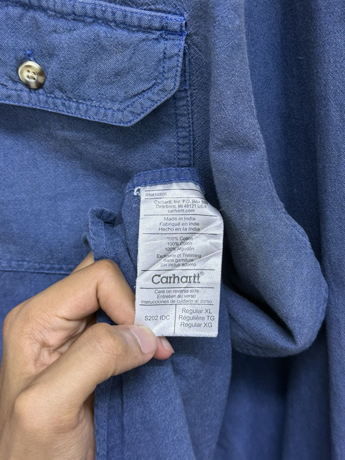 Carhartt Distressed Carhartt Cargo Pocket Button Up Shirt Size US XL / EU 56 / 4 - 6 Thumbnail