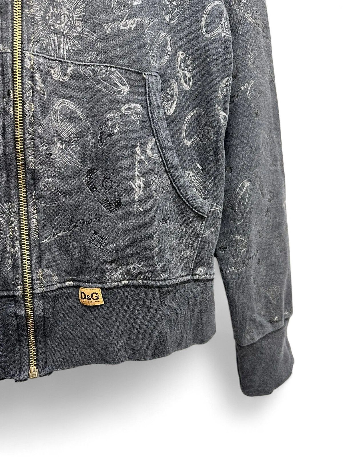 Japanese Brand Dolce&Gabbana BlackOversized Hoodie Vintage Streetwear Style Size M / US 6-8 / IT 42-44 - 11 Thumbnail