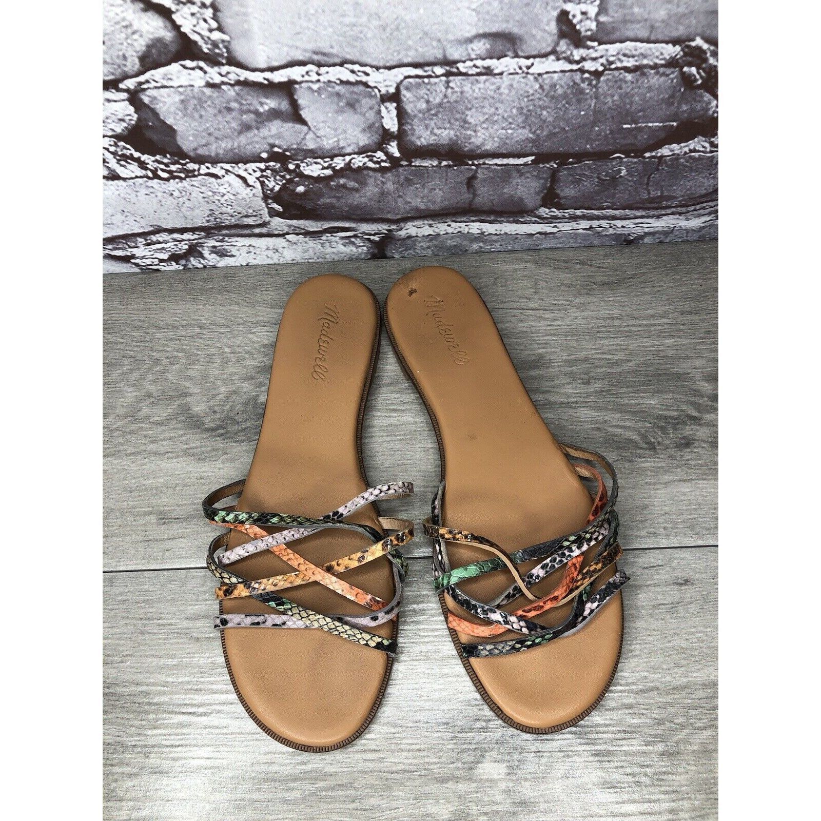 Madewell Madewell Tracie MultiColor Leather Snake Print Strappy Sanda Size US 9 / IT 39 - 16 Thumbnail