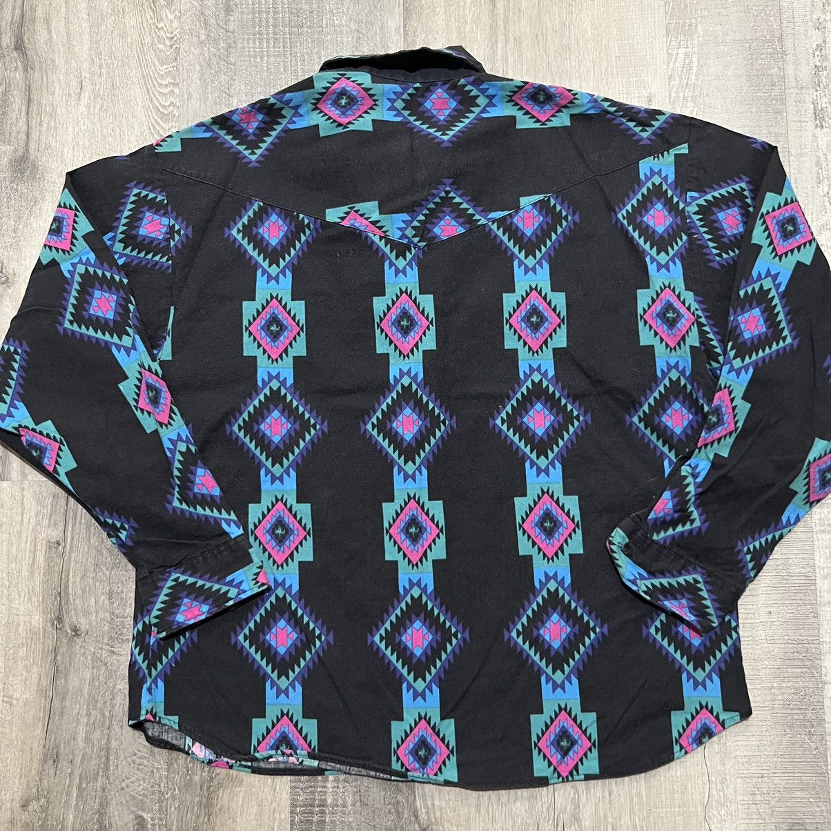 Vintage VTG Aztec Western Button Shirt Black Rodeo Southwestern Size M / US 6-8 / IT 42-44 - 3 Thumbnail