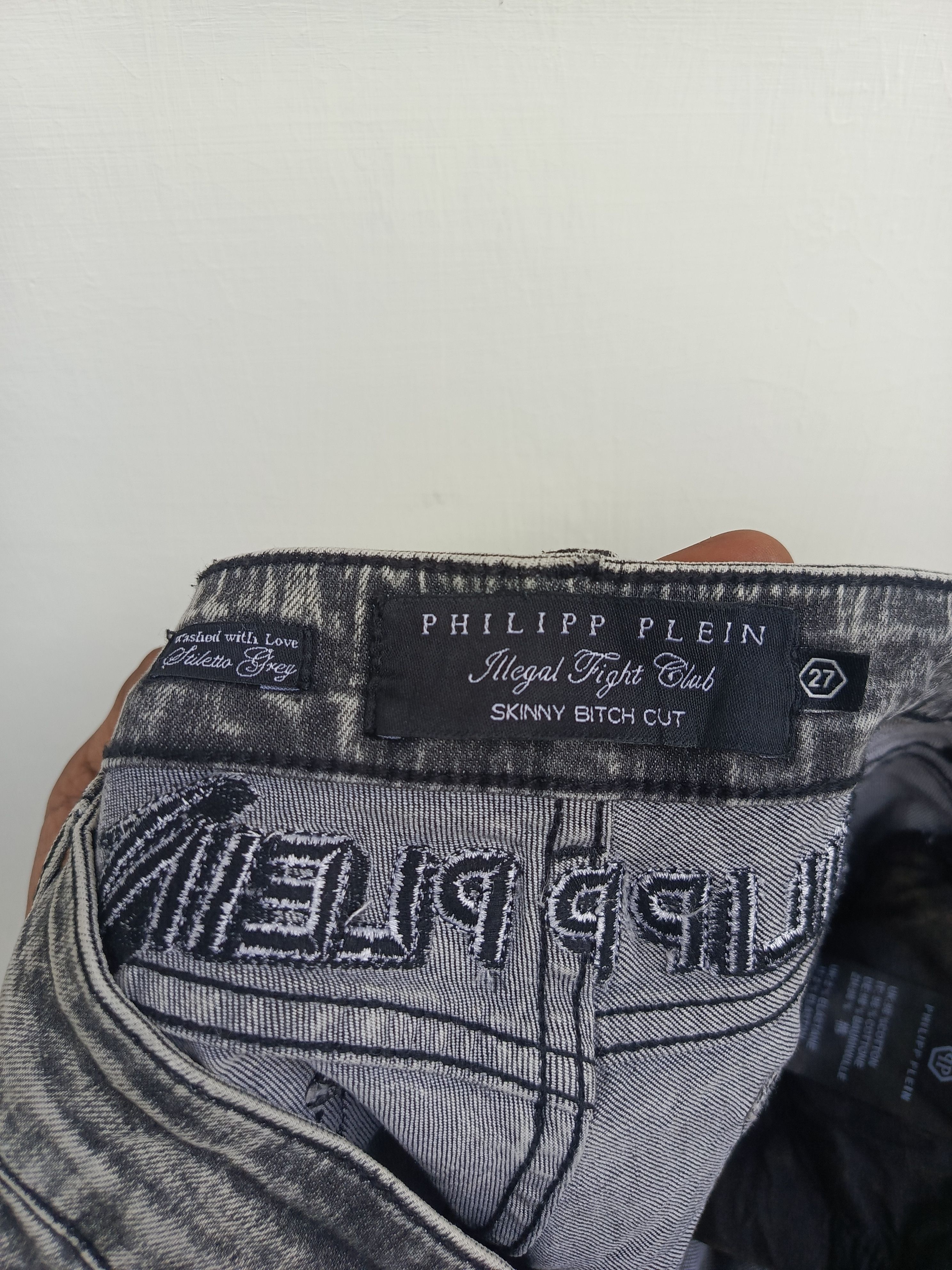 Philipp Plein Philipp Plein Rhinestone Denim Jeans. Luxury Streetwear Size 27" / US 4 / IT 40 - 9 Thumbnail