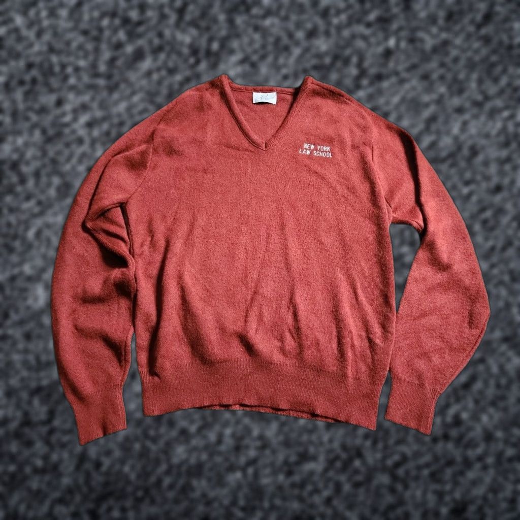 Vintage VINTAGE 70s Mens L New York Law School NYLS Acrylic Sweater Size US L / EU 52-54 / 3 - 1 Thumbnail