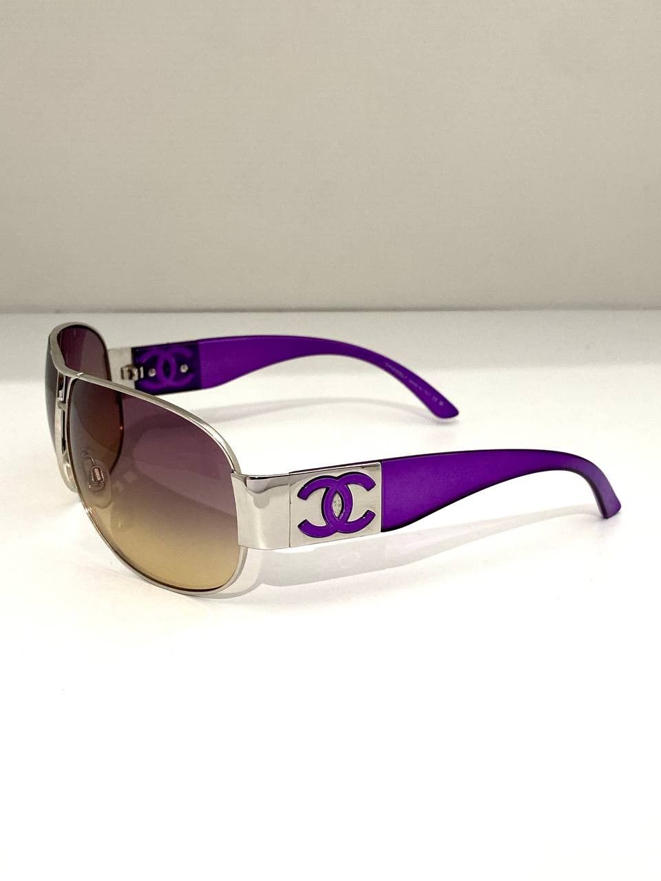 Chanel Chanel CC Logo Oversized Wrap Aviator 4128 Sunglasses Y2K Size ONE SIZE - 7 Thumbnail