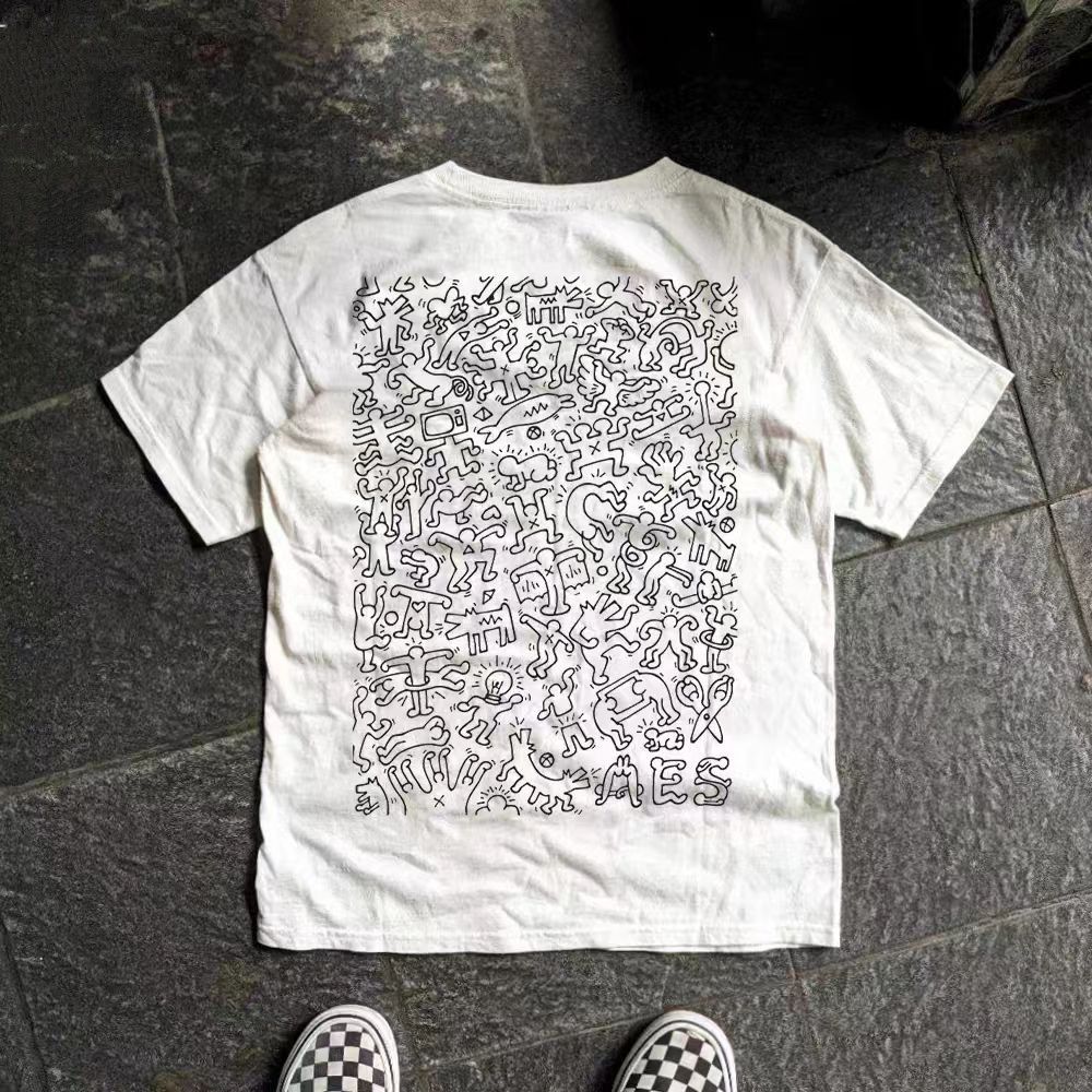 Vintage White retro street hip-hop printed cotton t-shirt Size US M / EU 48-50 / 2 - 1 Thumbnail