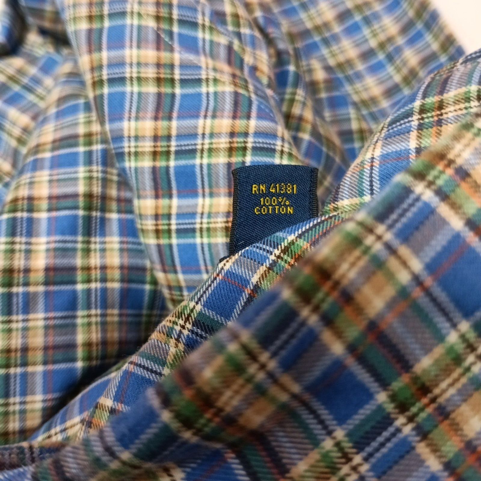 Ralph Lauren Ralph Lauren Button Down Shirt Men's L Large Blue Tan Plaid Size US L / EU 52-54 / 3 - 7 Thumbnail