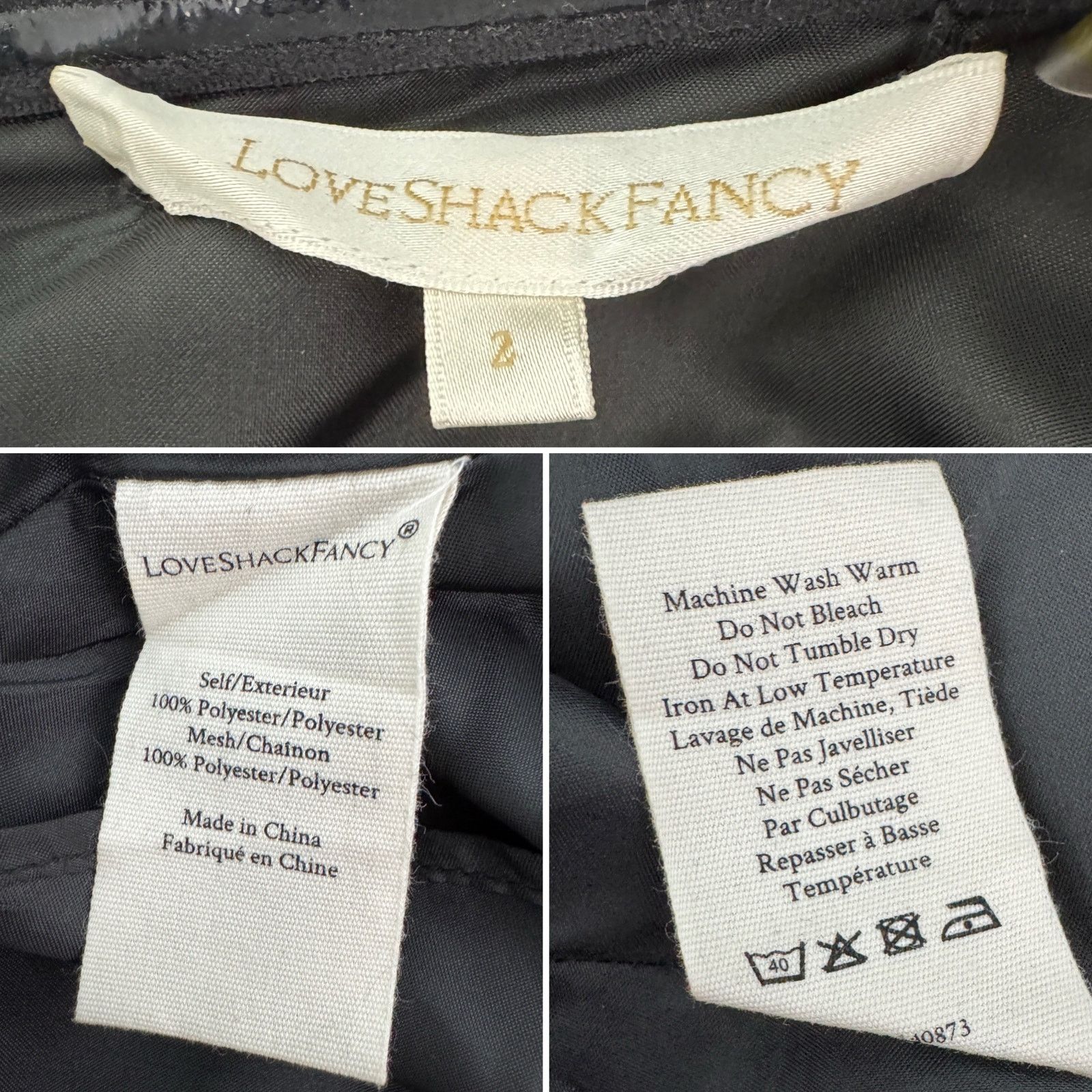 LoveShackFancy LoveShackFancy Tara Ruffle-trim Taffeta Dress black size 2 Size XS / US 0-2 / IT 36-38 - 9 Thumbnail