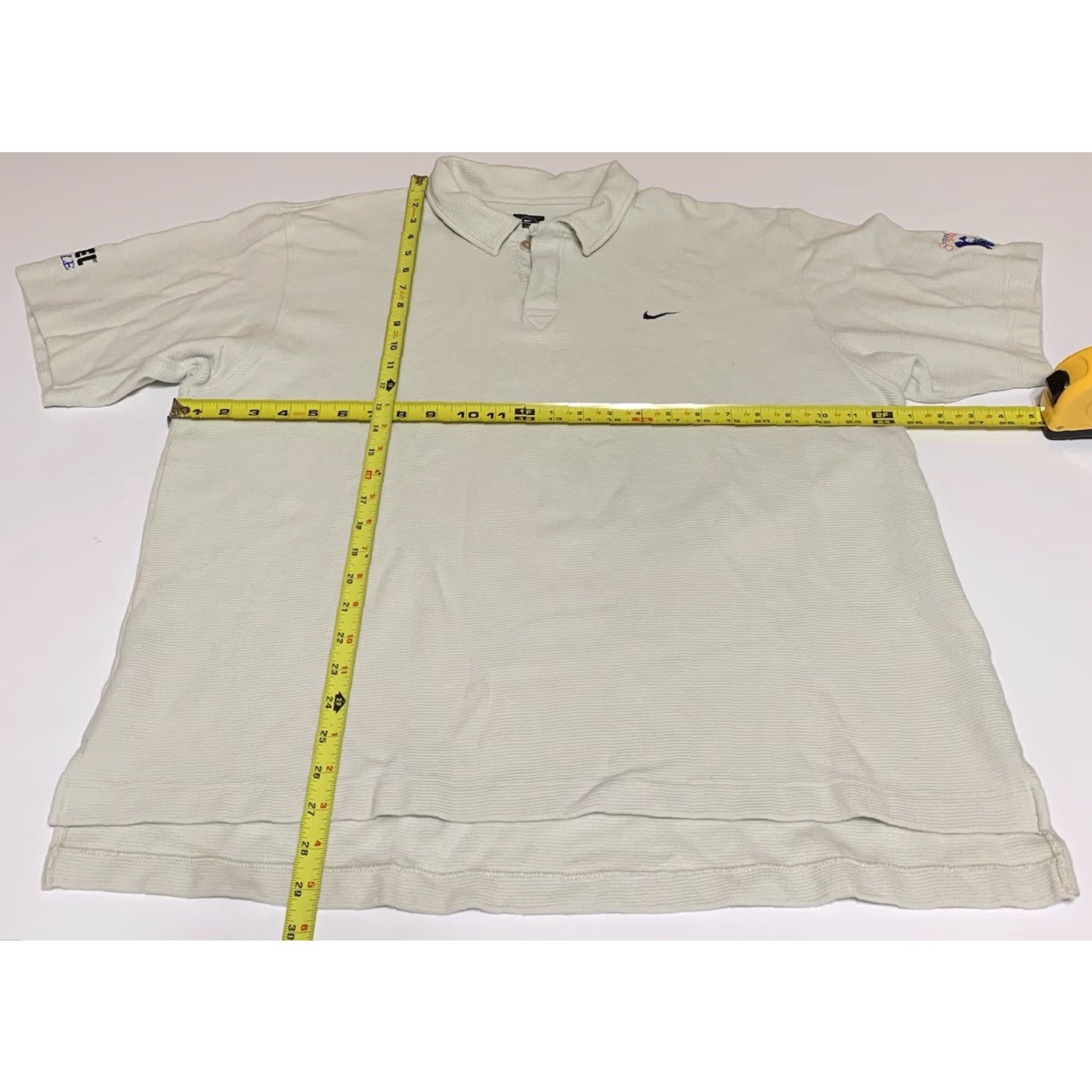 Nike VINTAGE Nike Golf Polo Shirt Mens XL 100% Cotton Ivory Short Sleeve Button-Up Rugby Golf Steve Spurrier Alltel Scramble Nike Golf Size US XL / EU 56 / 4 - 4 Thumbnail