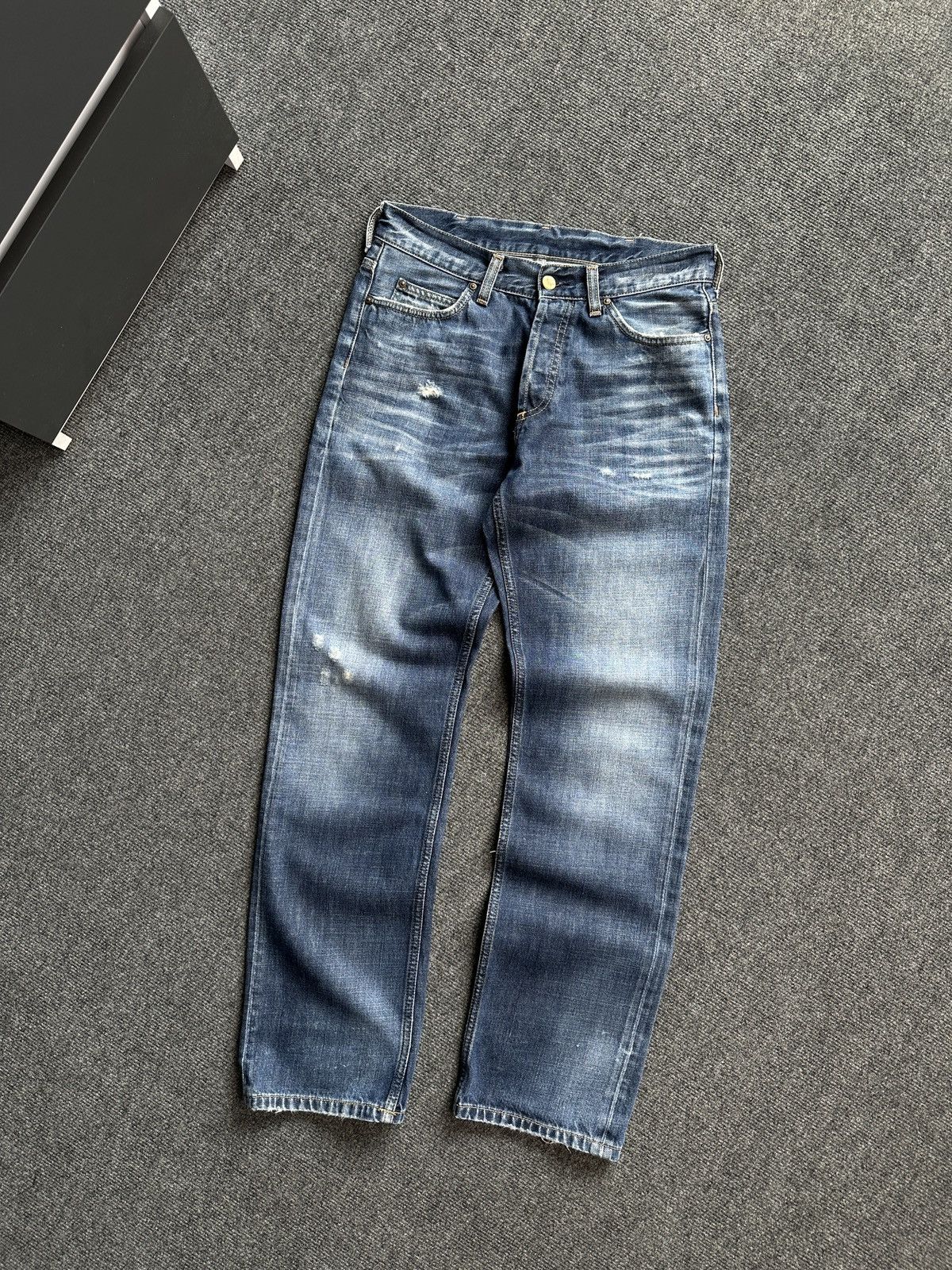 Carhartt Distressed CARHARTT Texas Pants Denim Blue Jeans Size US 29 - 2 Thumbnail