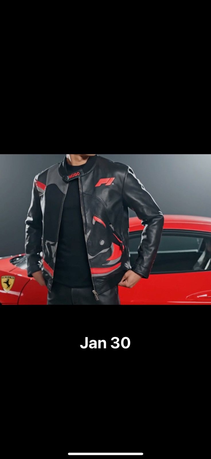 Hugo Boss HUGO x Red Bull Racing F1 Leather Jacket Black/Red (NWT) Size US XL / EU 56 / 4 - 1 Thumbnail
