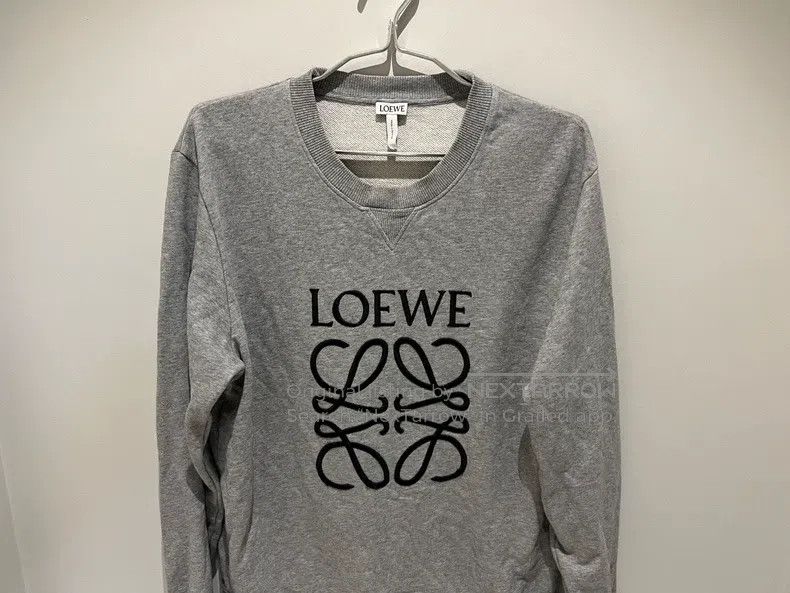 Loewe LOEWE Classic Gray Embroidered Big Logo Sweatshirt Size L / US 10 / IT 46 - 3 Thumbnail
