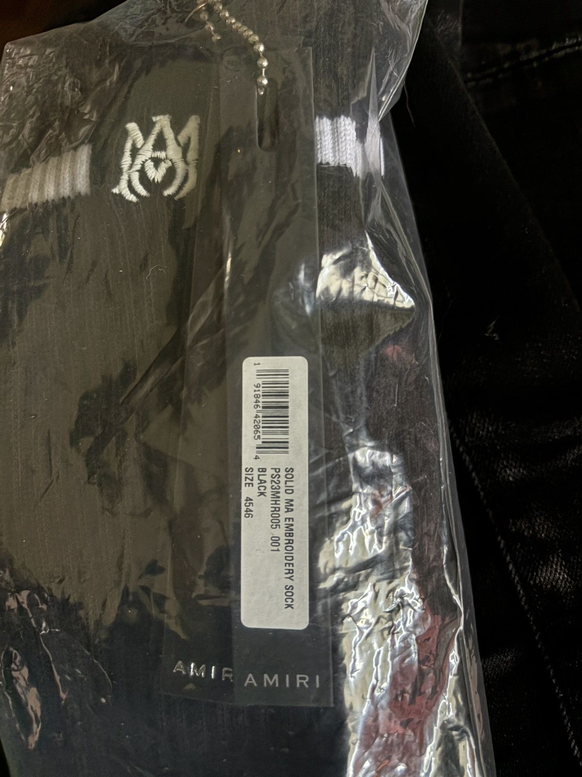 Amiri × Designer Amiri Ribbed Log Socks "Black" Size ONE SIZE - 1 Thumbnail