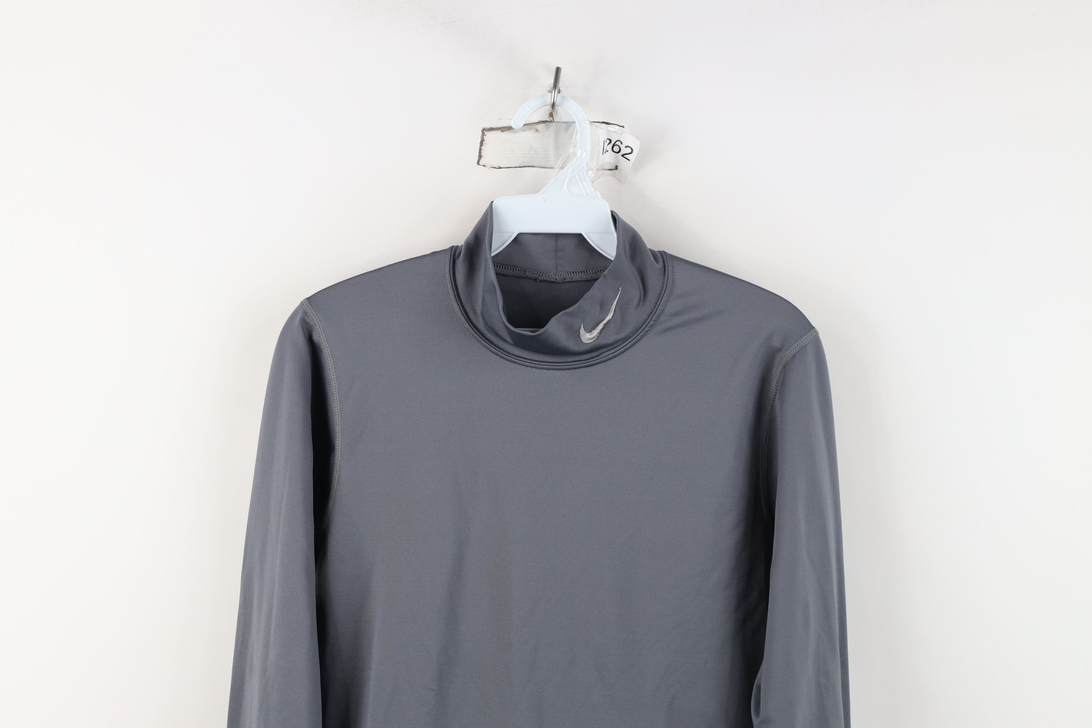 Nike Nike Pro Compression Mock Neck Long Sleeve T-Shirt Gray Size US M / EU 48-50 / 2 - 2 Thumbnail