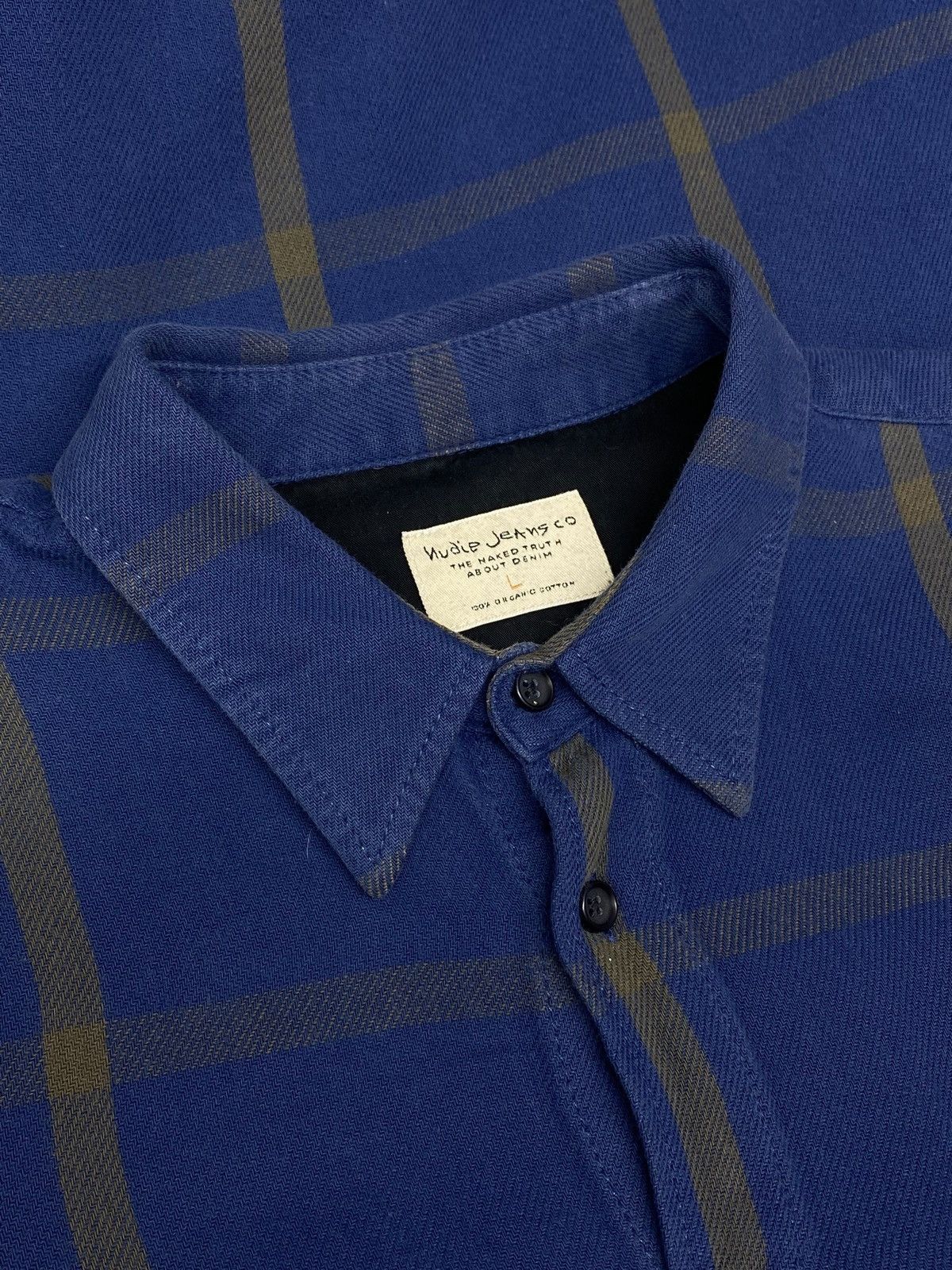 Nudie Jeans Nudie Jeans Stan Window Check Cotton Shirt Blue Men’s Size US L / EU 52-54 / 3 - 13 Thumbnail