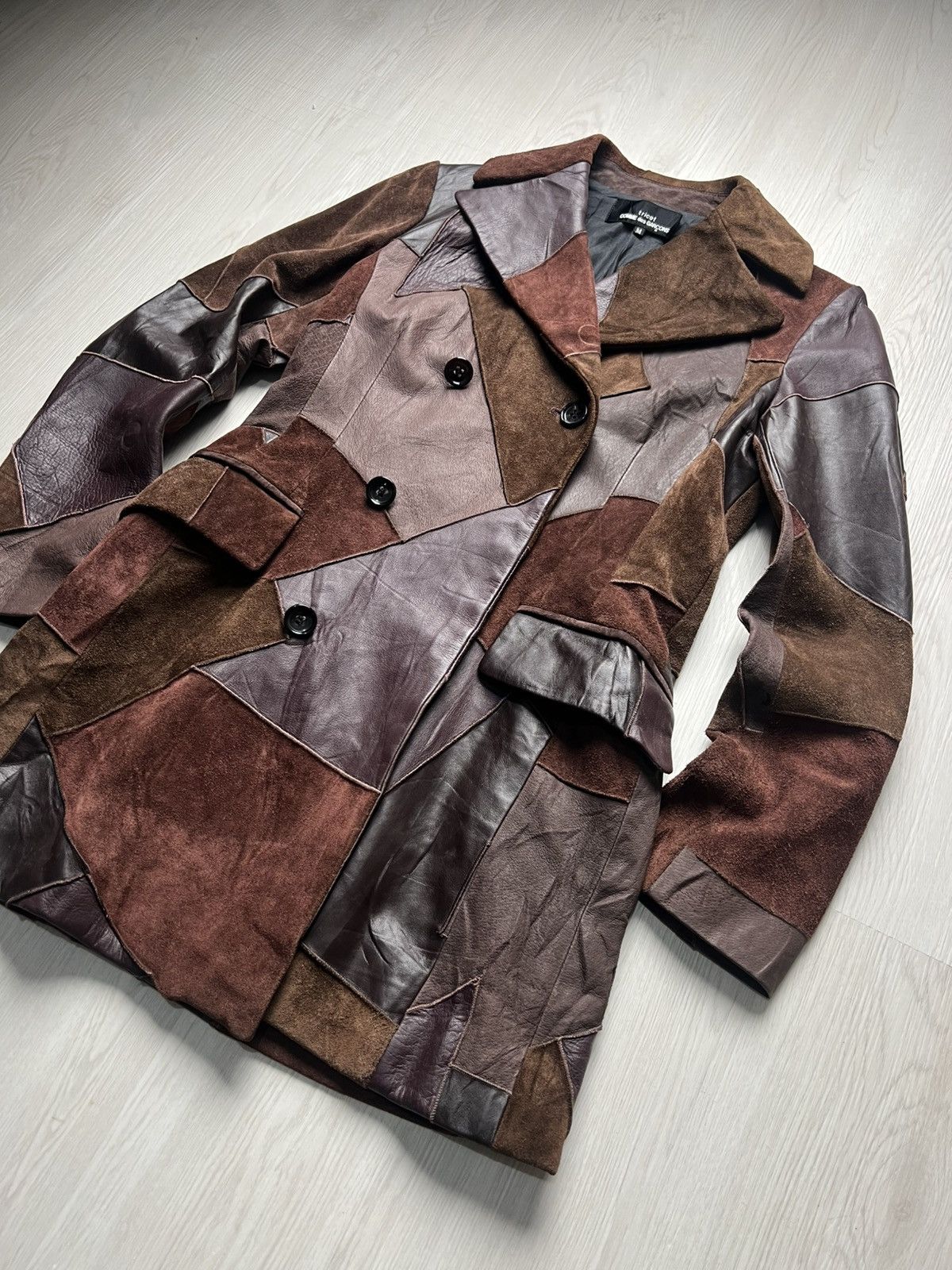 Tricot Comme des Garcons Fall 2002 Tricot Comme Des Garcons Patchwork Leather Jacket Size M / US 6-8 / IT 42-44 - 2 Thumbnail