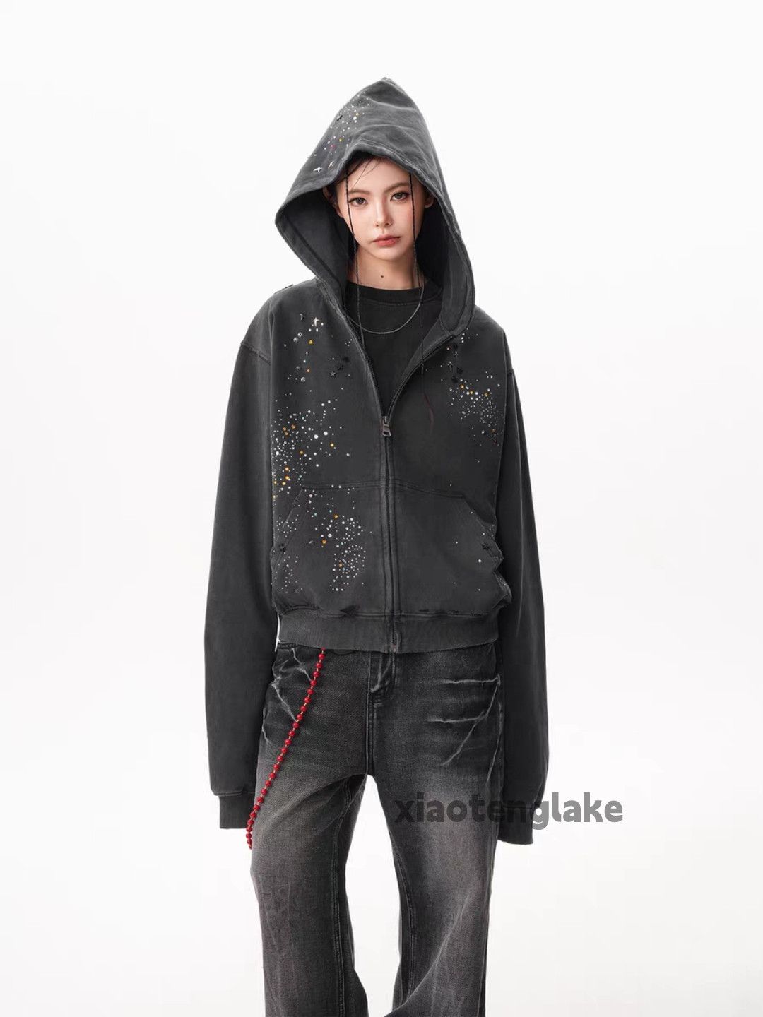 Vintage Unisex washed faded loose baggy cargo punk hoodie Size US XL / EU 56 / 4 - 6 Thumbnail