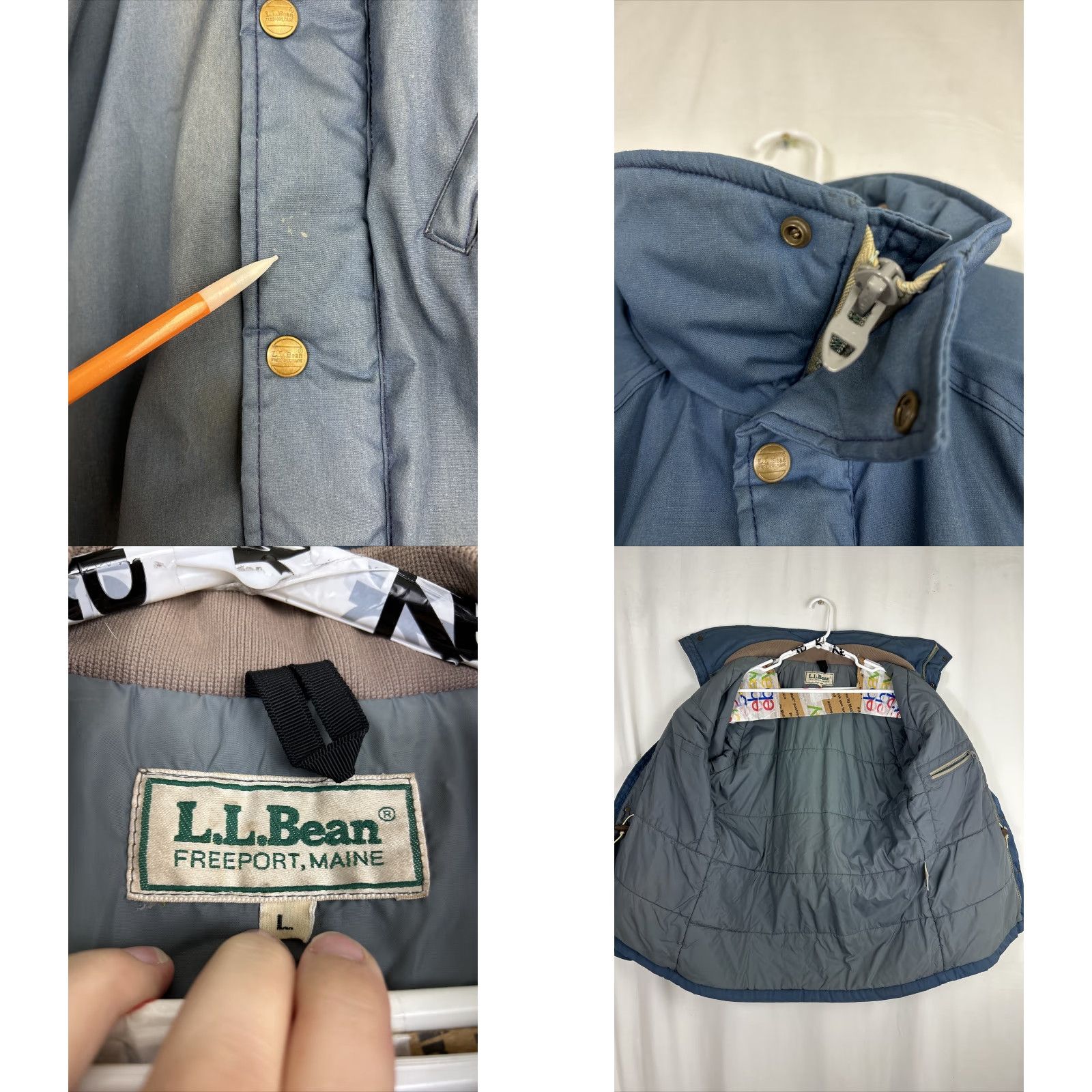 Vintage VINTAGE L.L. Bean Jacket Men Large Blue Winter Zip Pockets Cotton Blend Shirt/Coat? Size US L / EU 52-54 / 3 - 8 Thumbnail