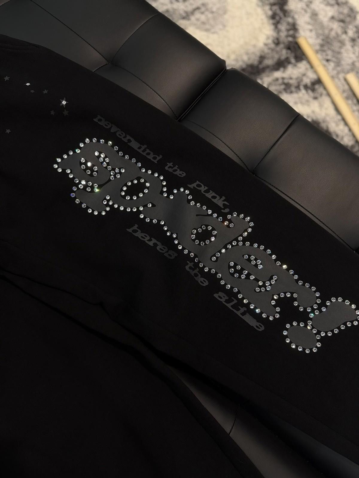 Sp5der Large Sp5der Worldwide Black VVS Stone Sweatpants Spider Size US 34 / EU 50 - 11 Thumbnail